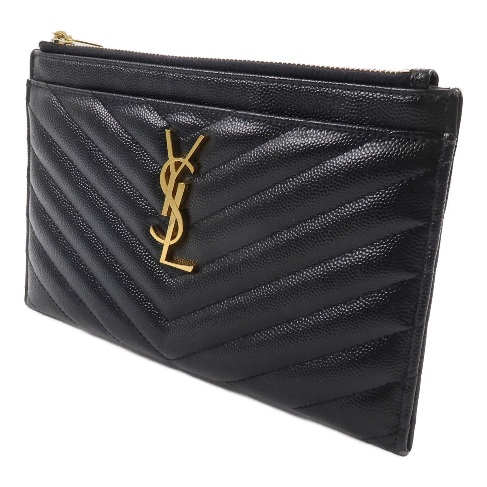 SAINT LAURENT 牛皮皮革Pouch手拿包