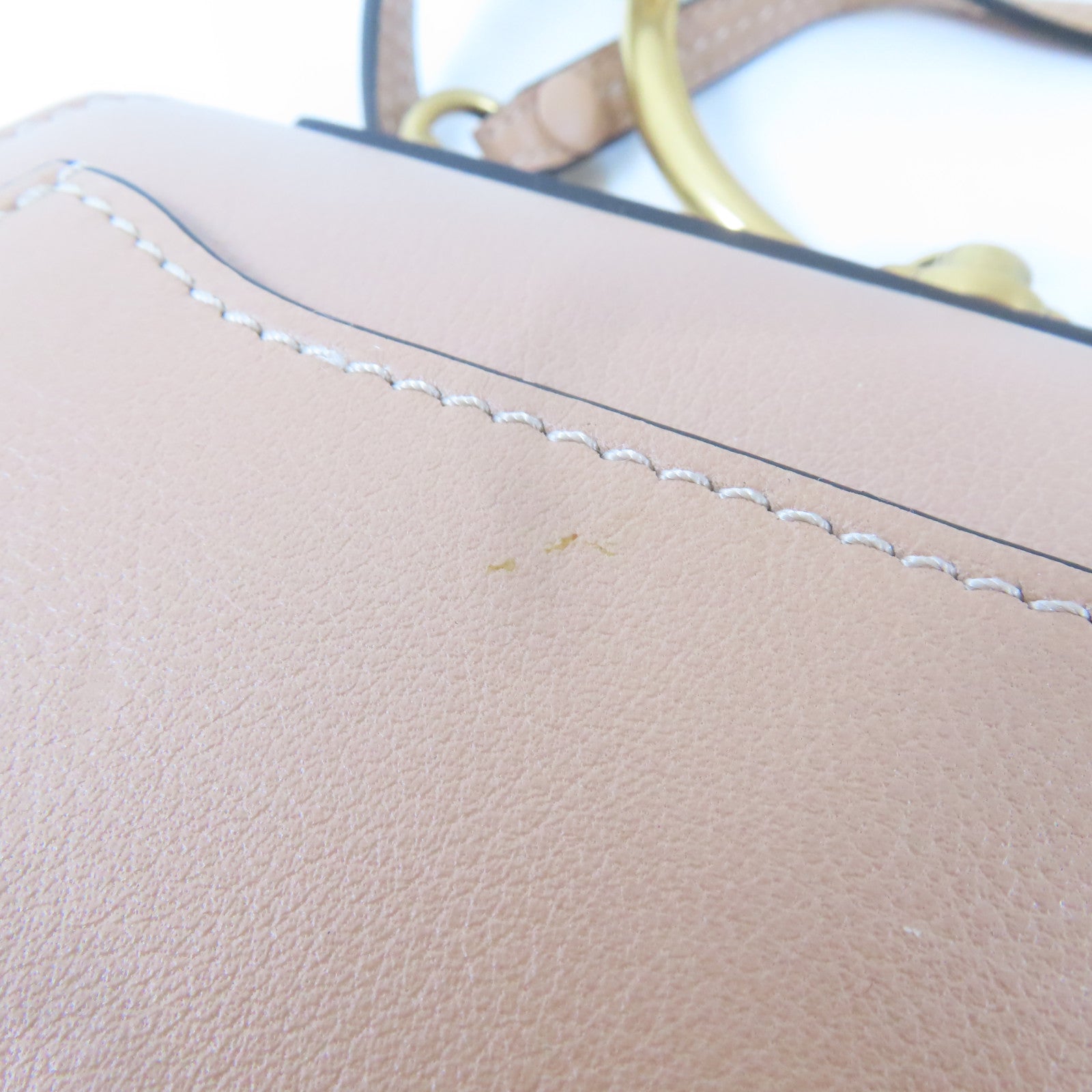 Chloe 牛皮皮革Nile Shoulder Bag金扣手挽肩背兩用袋淺褐色