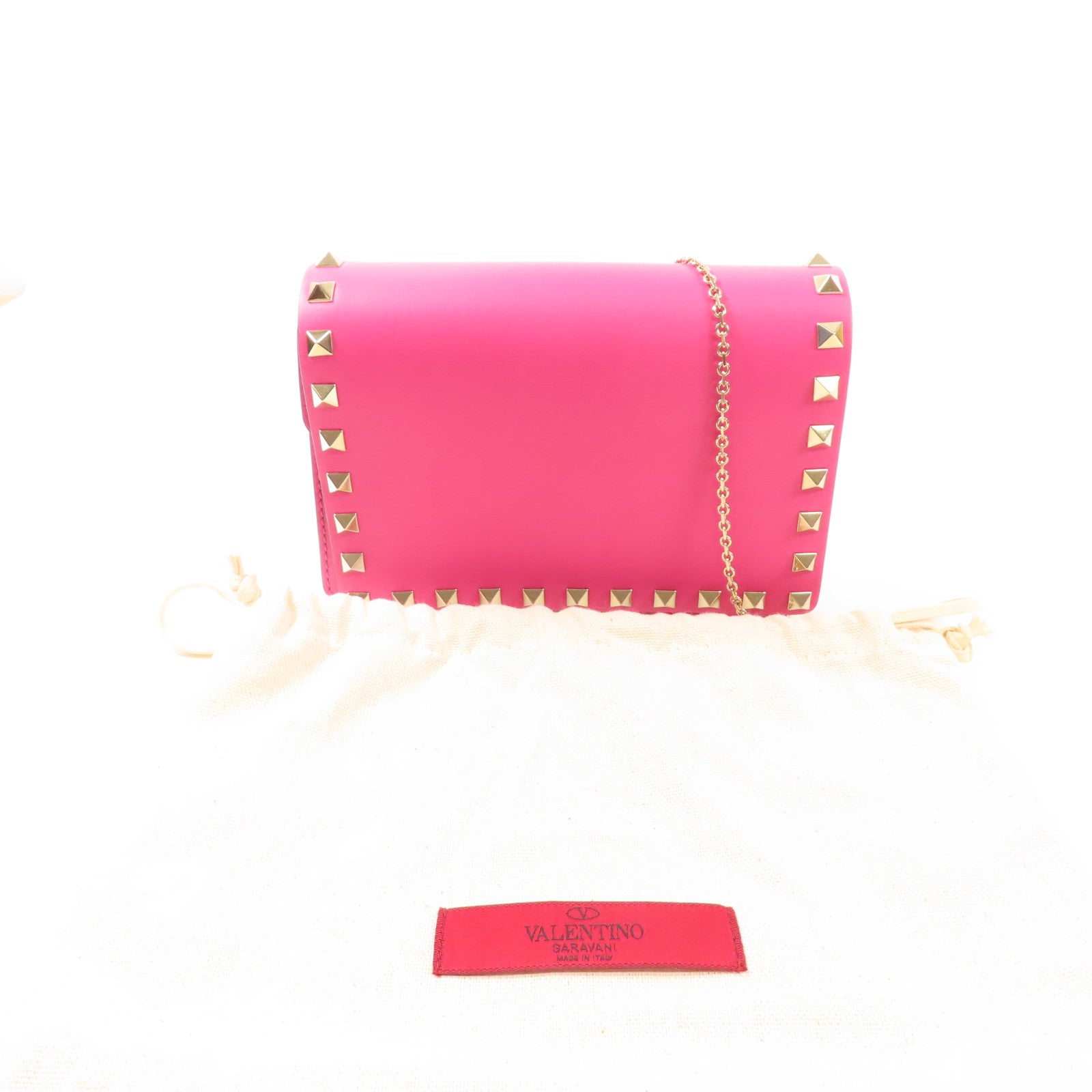 Valentino 牛皮皮革Rockstud鏈帶肩背袋