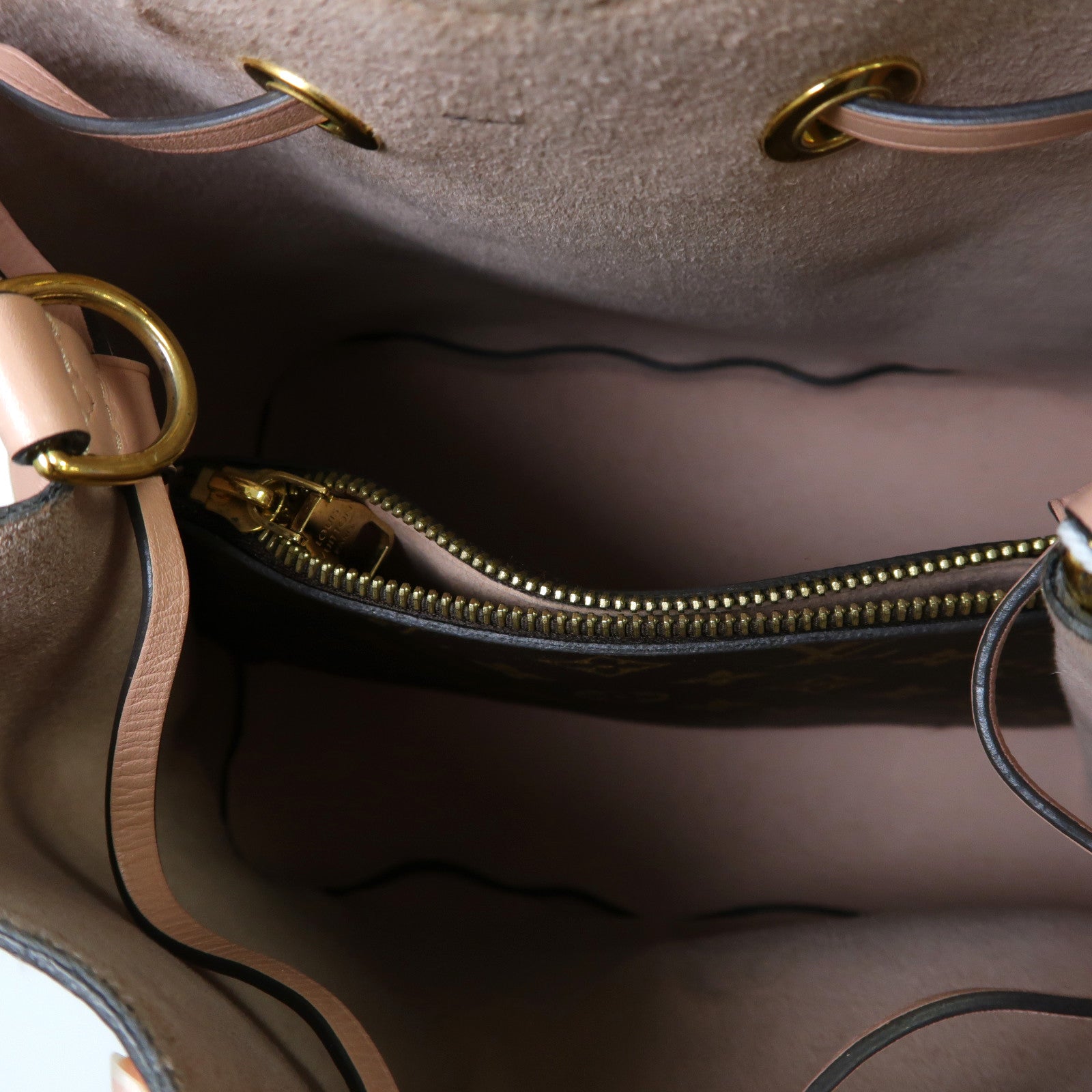 LOUIS VUITTON 【激減優惠】Monogram NeoNoe MM金扣肩背袋啡色/粉紅色
