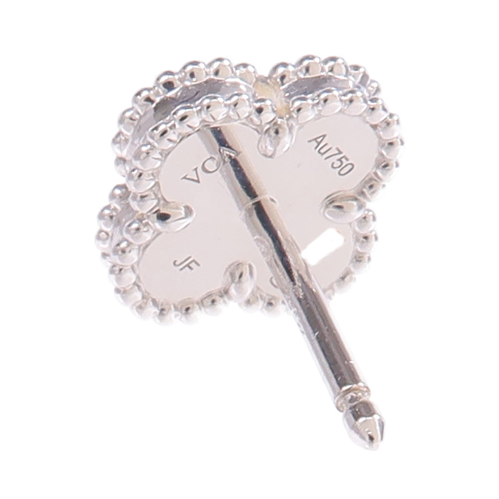 Van Cleef & Arpels 18K白金Sweet Alhambra Earstuds珍珠母貝耳環