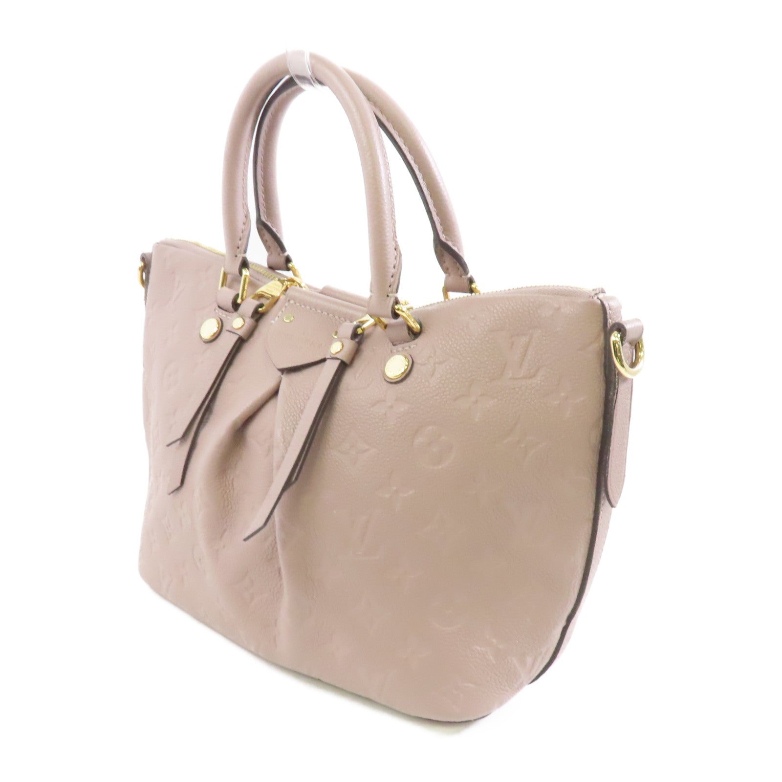 LOUIS VUITTON 【激減優惠】Monogram Empreinte Mazarine PM金扣手挽肩背兩用袋灰褐色