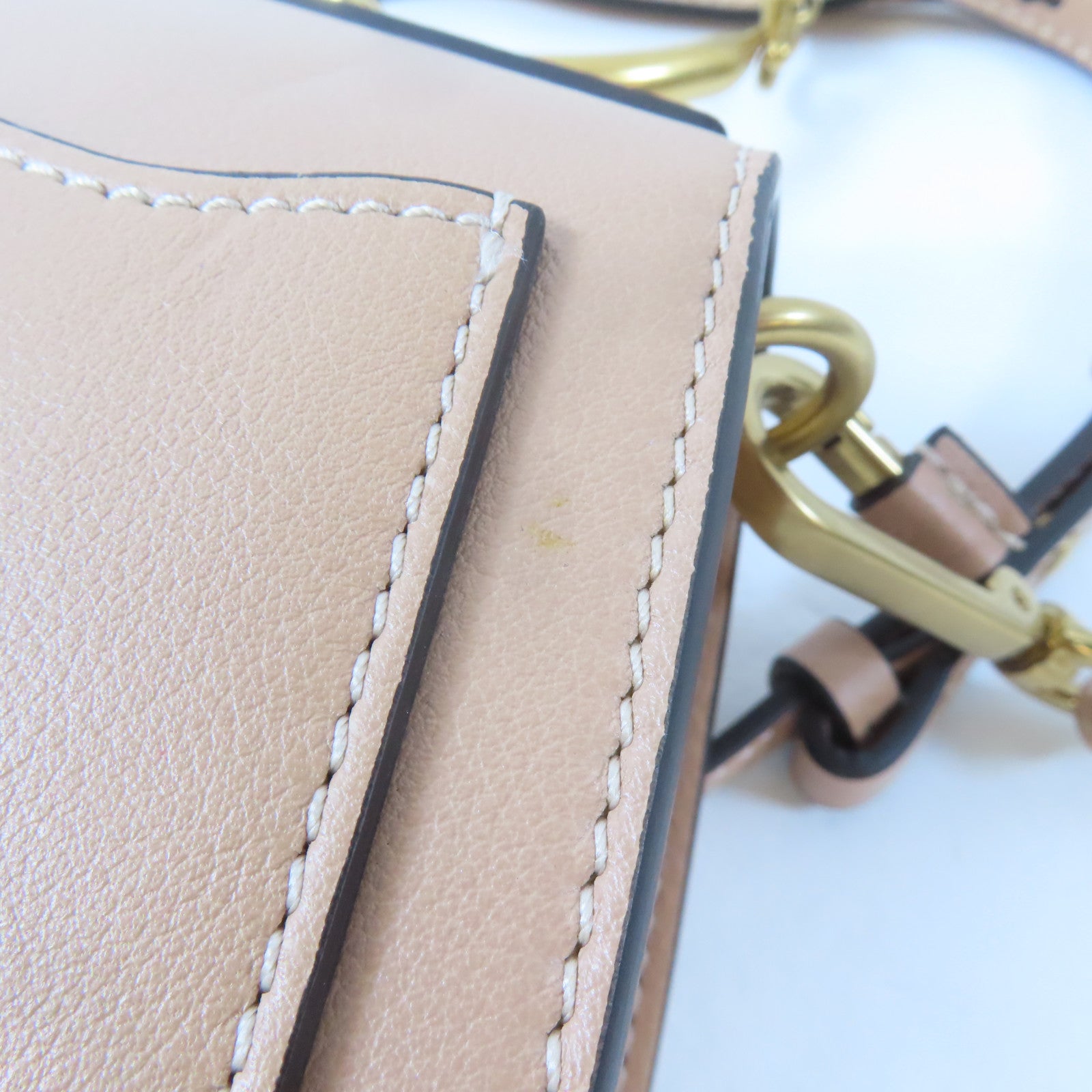 Chloe 牛皮皮革Nile Shoulder Bag金扣手挽肩背兩用袋淺褐色