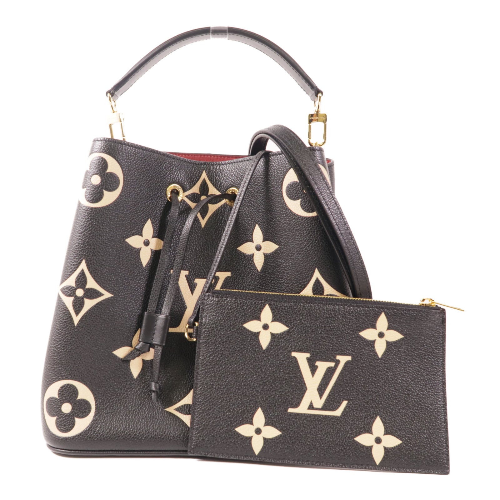 LOUIS VUITTON Monogram Empreinte Bicolor NeoNoe MM金扣手挽肩背兩用袋