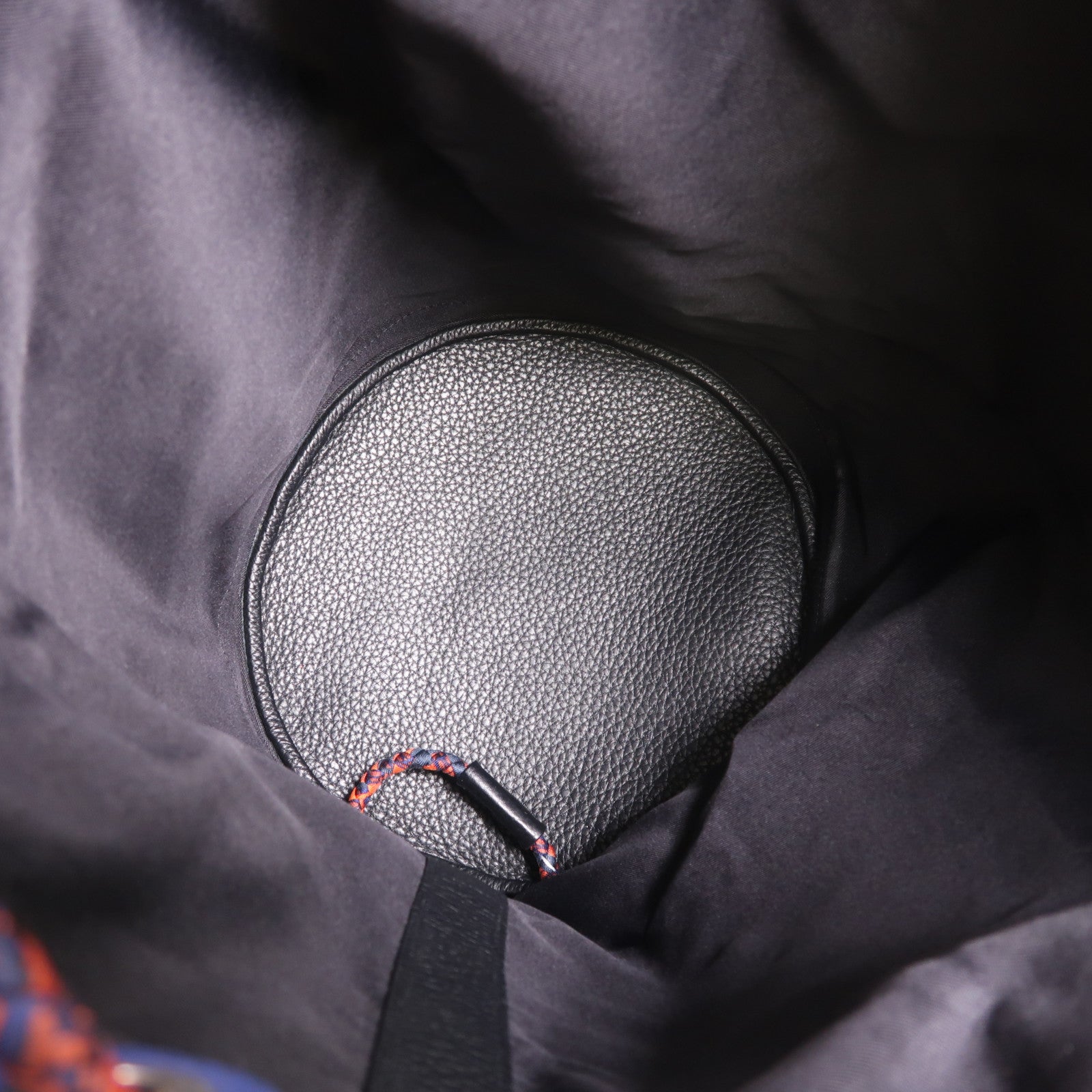 HERMES Togo皮革/絲質Soie Cool Backpack銀扣背包