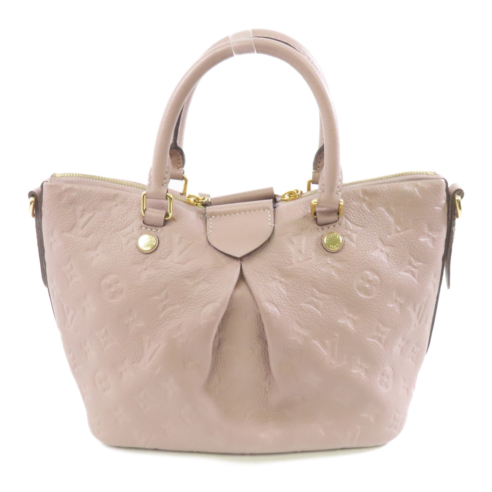 LOUIS VUITTON 【激減優惠】Monogram Empreinte Mazarine PM金扣手挽肩背兩用袋灰褐色
