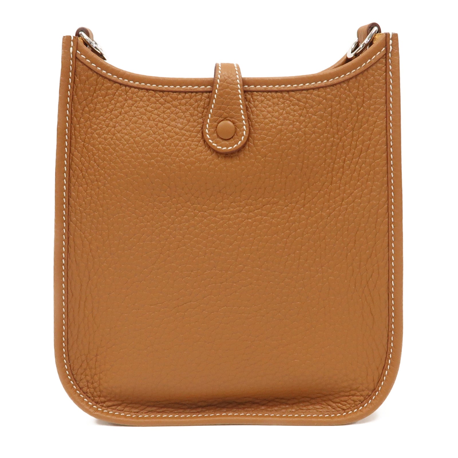 HERMES Clemence皮革Evelyne TPM銀扣肩背袋Gold/啡色