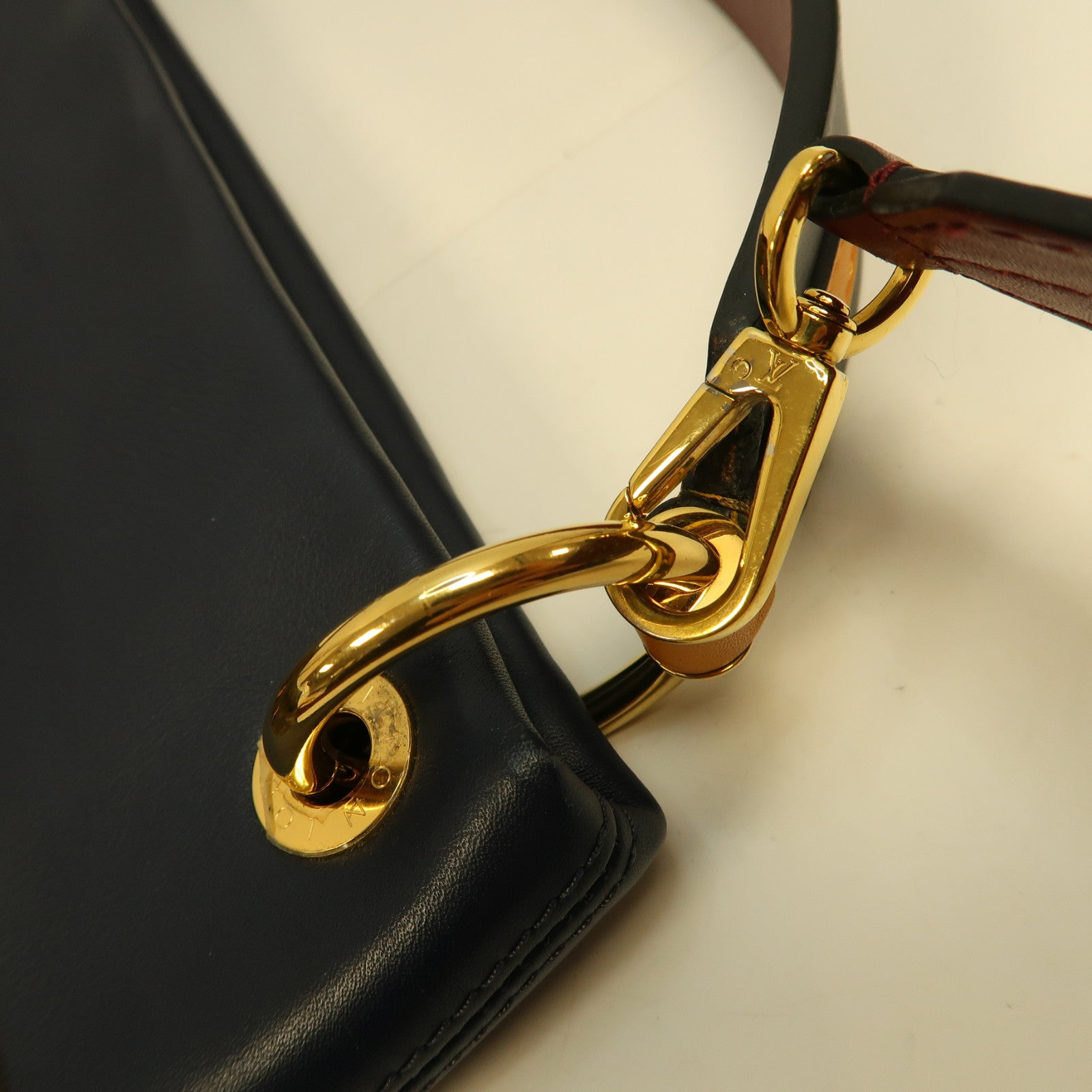 LOUIS VUITTON Monogram Tuileries Besace金扣手挽肩背兩用袋啡色/黑色