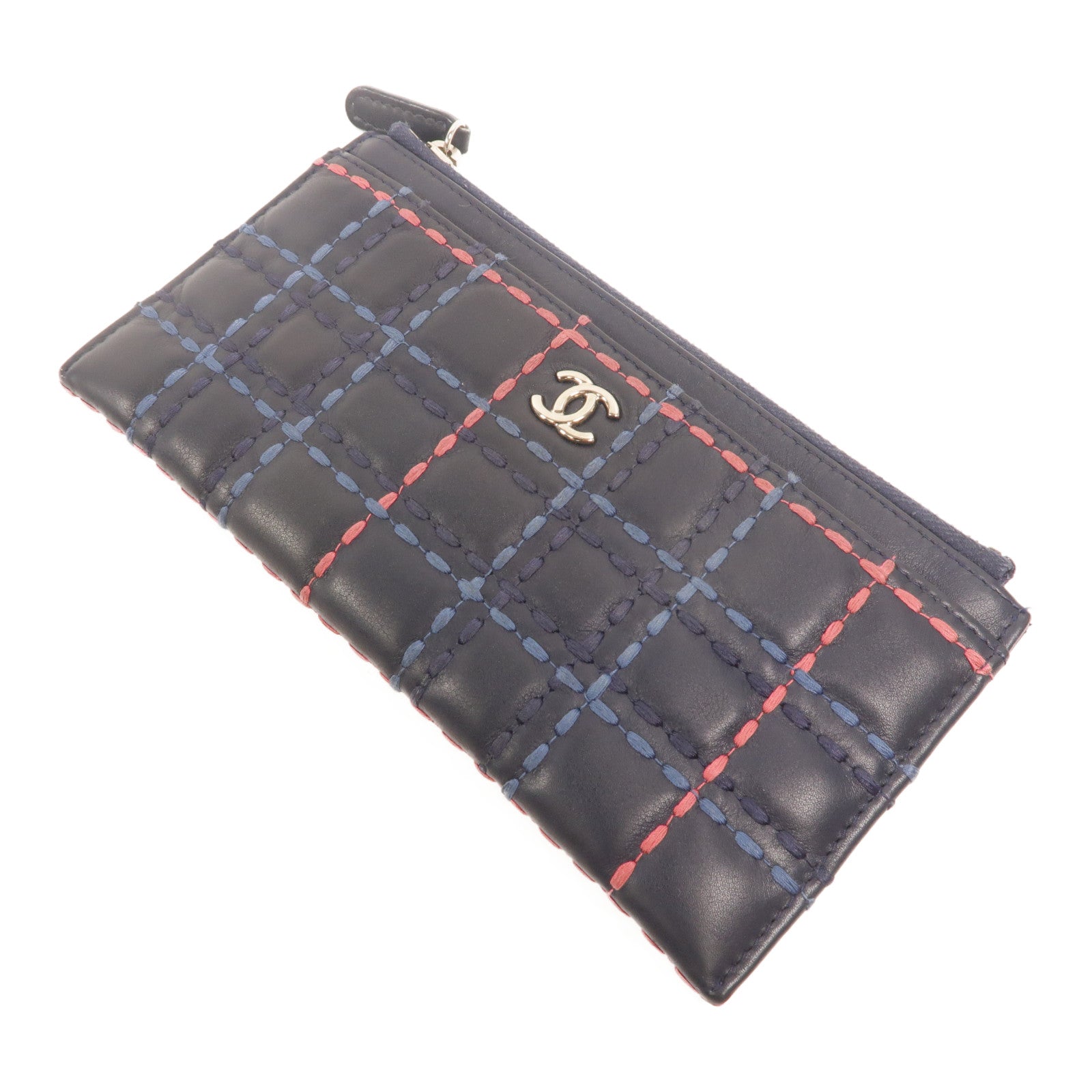 CHANEL 羊皮皮革Zipper long Wallet長錢包
