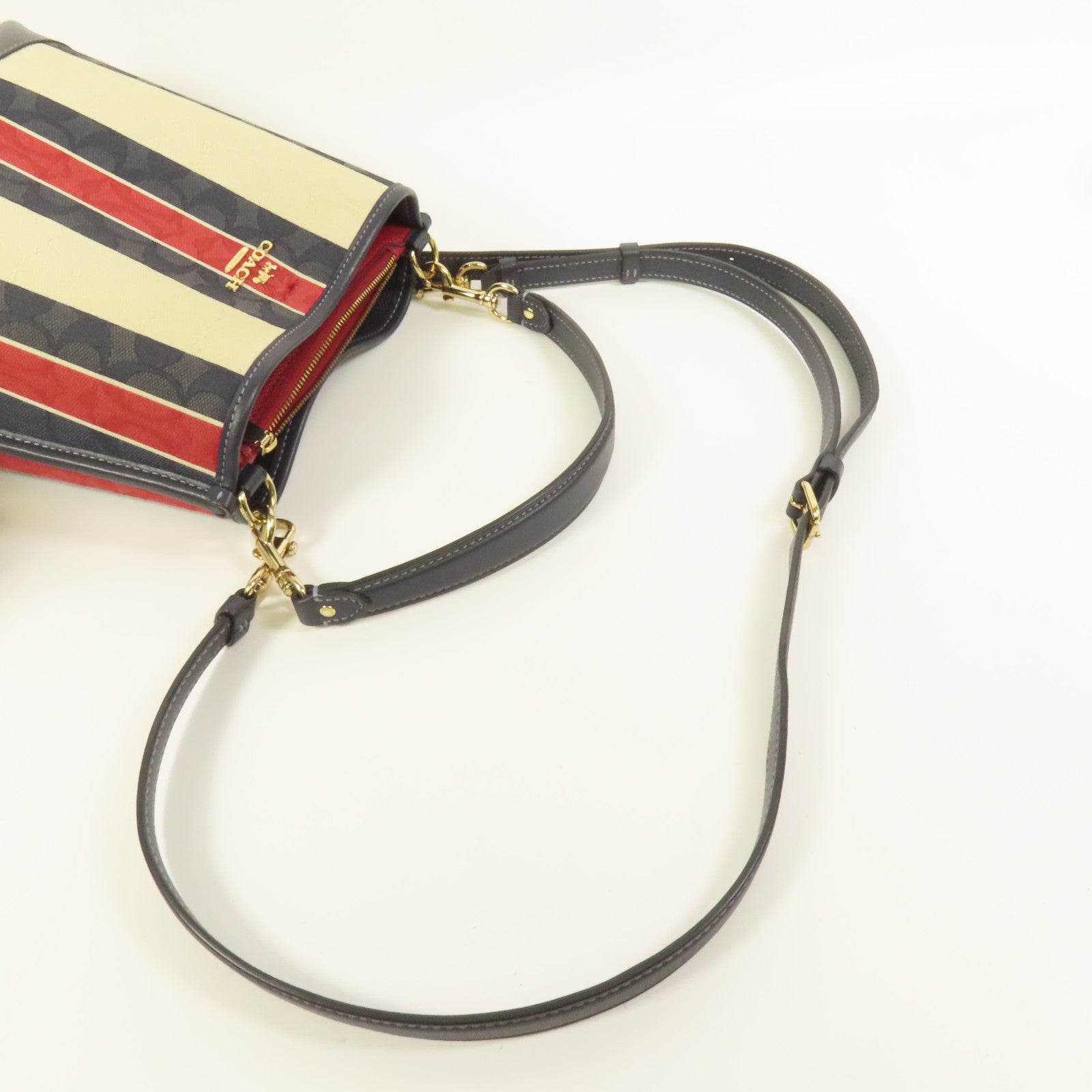 COACH 帆布Mollie 22金扣手挽肩背兩用袋