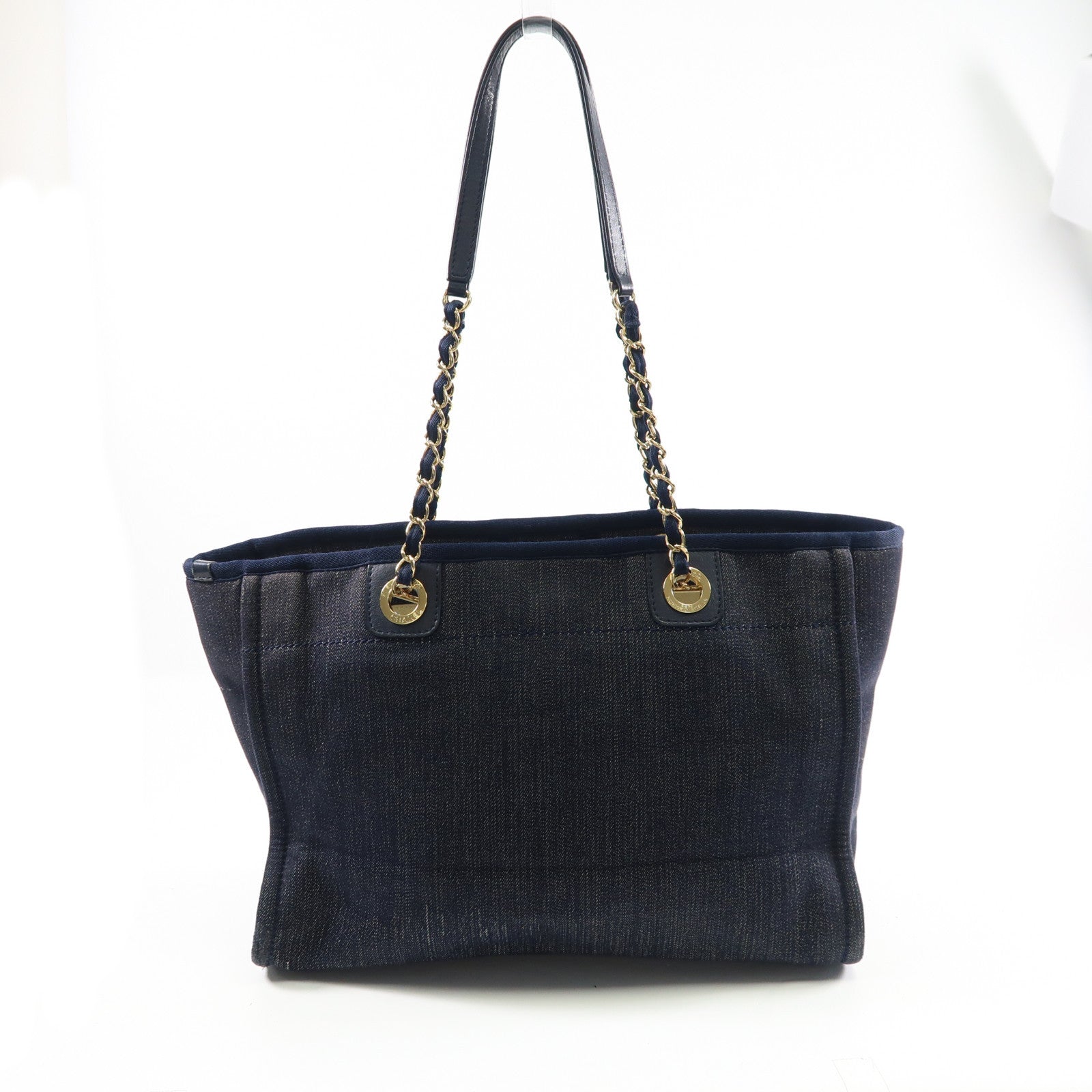 CHANEL 牛仔布Deauville金扣手挽袋/肩背袋