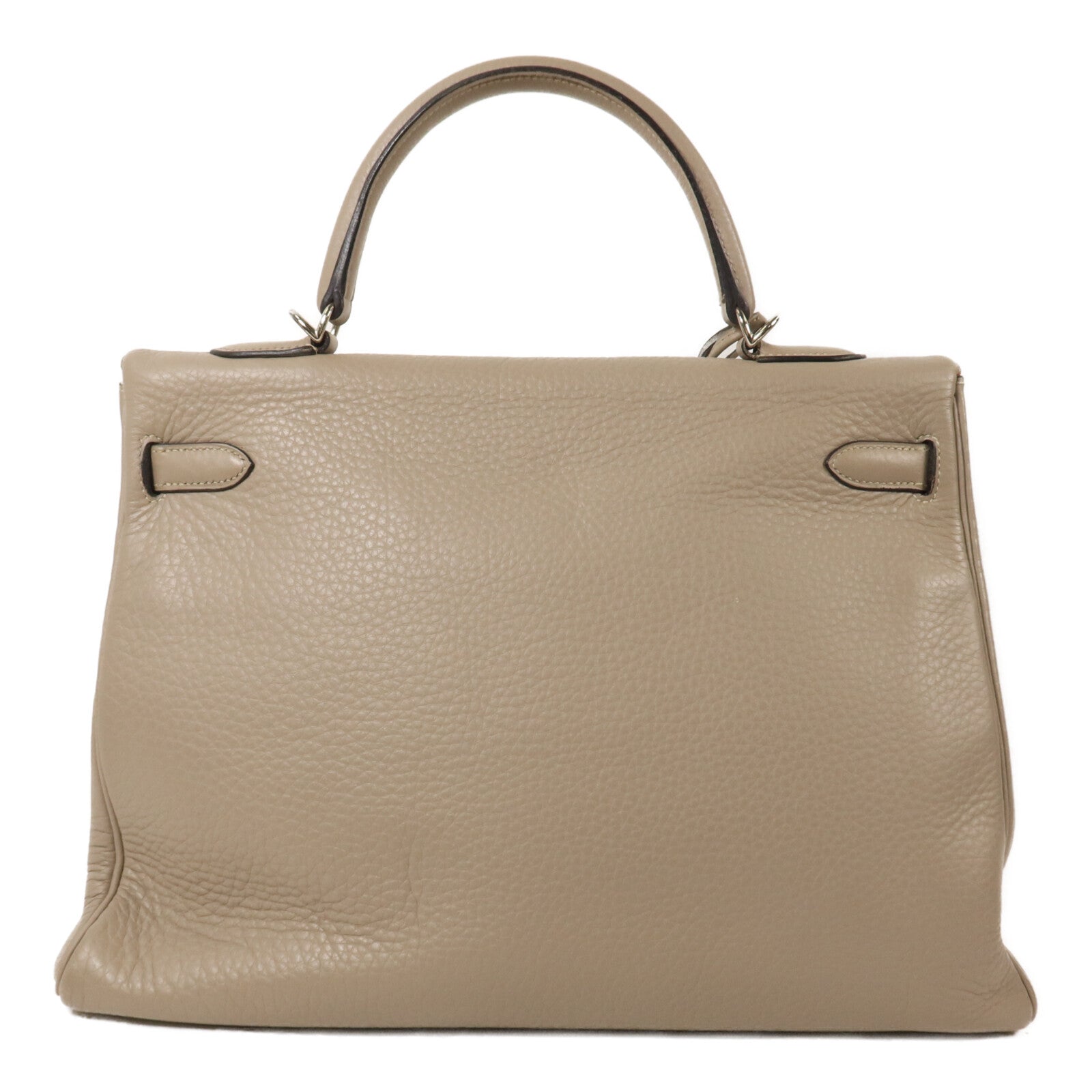 HERMES Clemence皮革Kelly 35手挽肩背兩用袋Gris Tourterelle