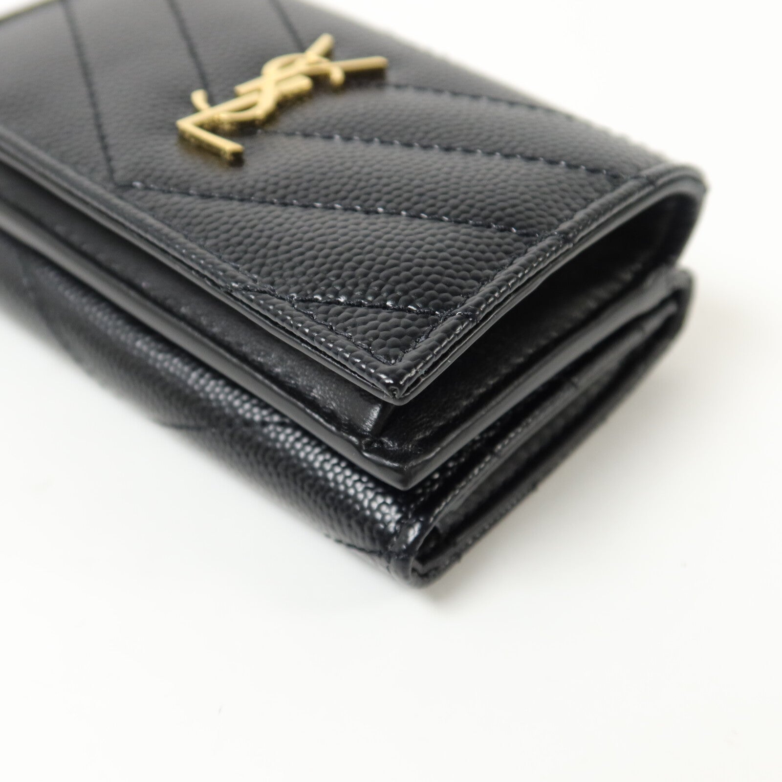 SAINT LAURENT 牛皮皮革Cassandre Matelasse Origami Tiny Wallet錢包