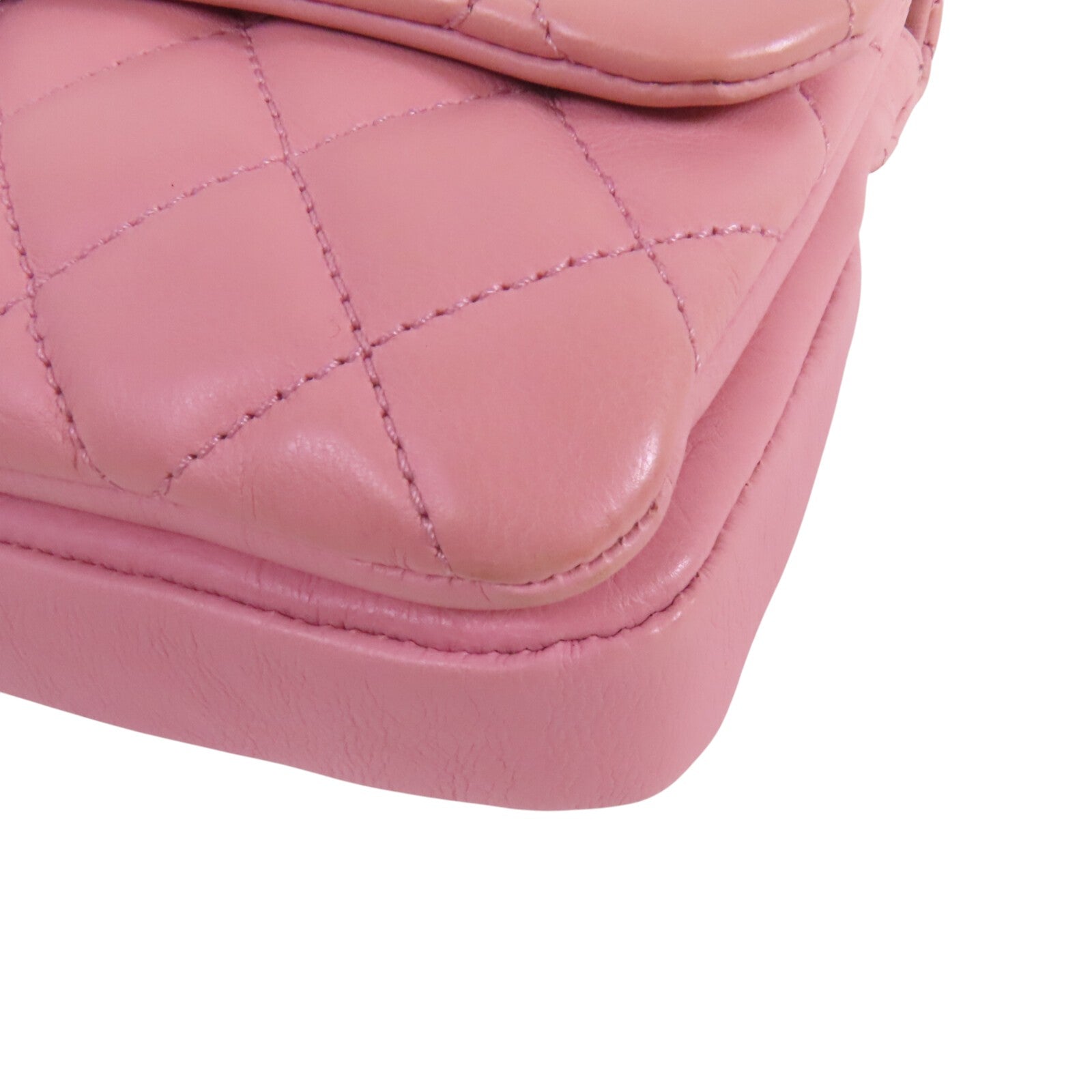 CHANEL 牛皮皮革Chain Shoulder金扣鏈帶肩背袋