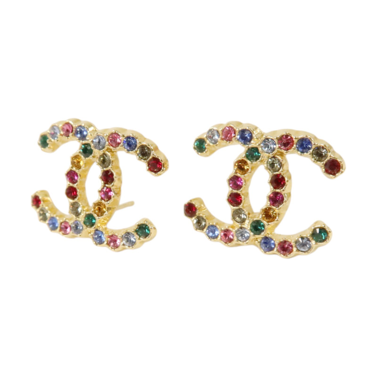 CHANEL 金屬CC Earrings金扣耳環