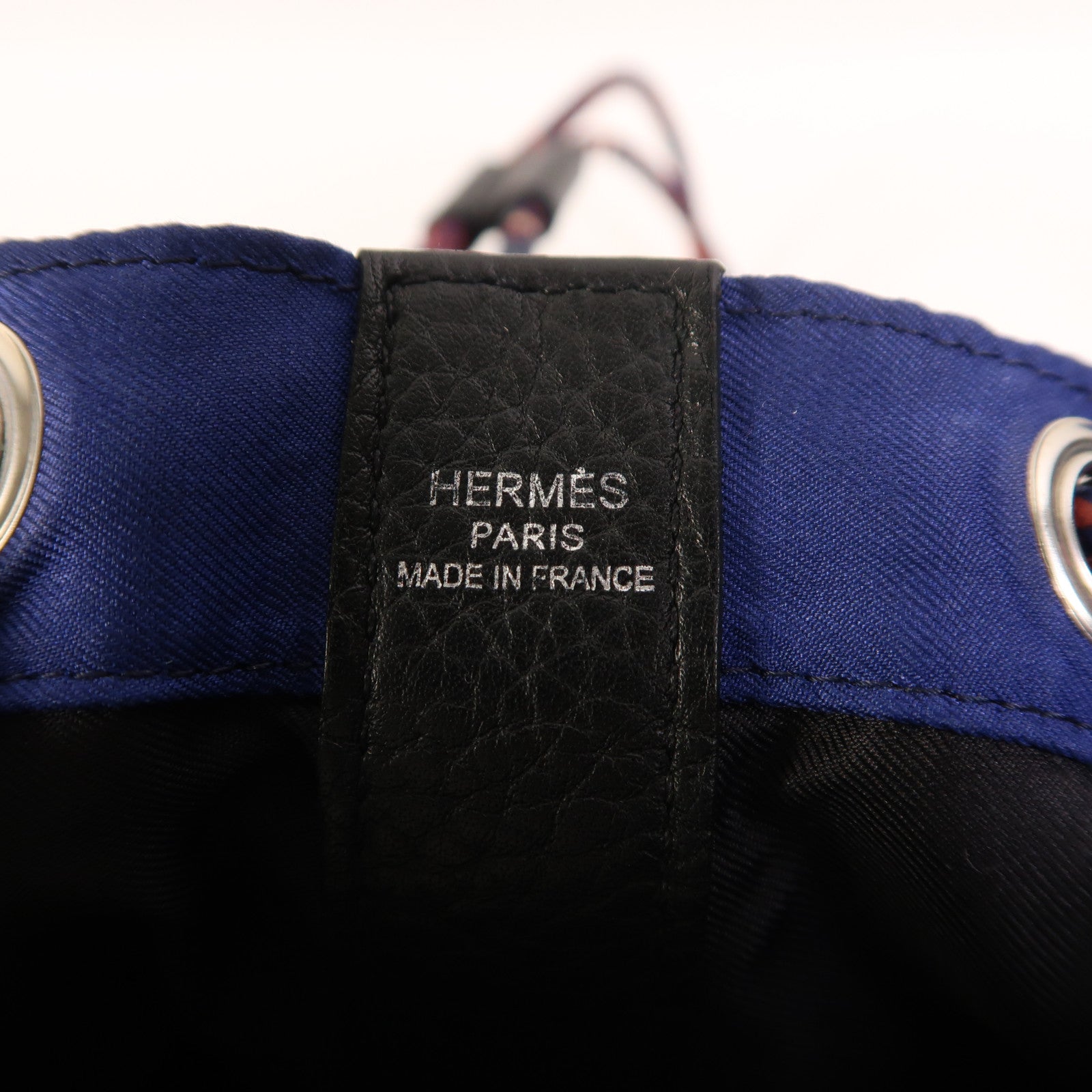 HERMES Togo皮革/絲質Soie Cool Backpack銀扣背包