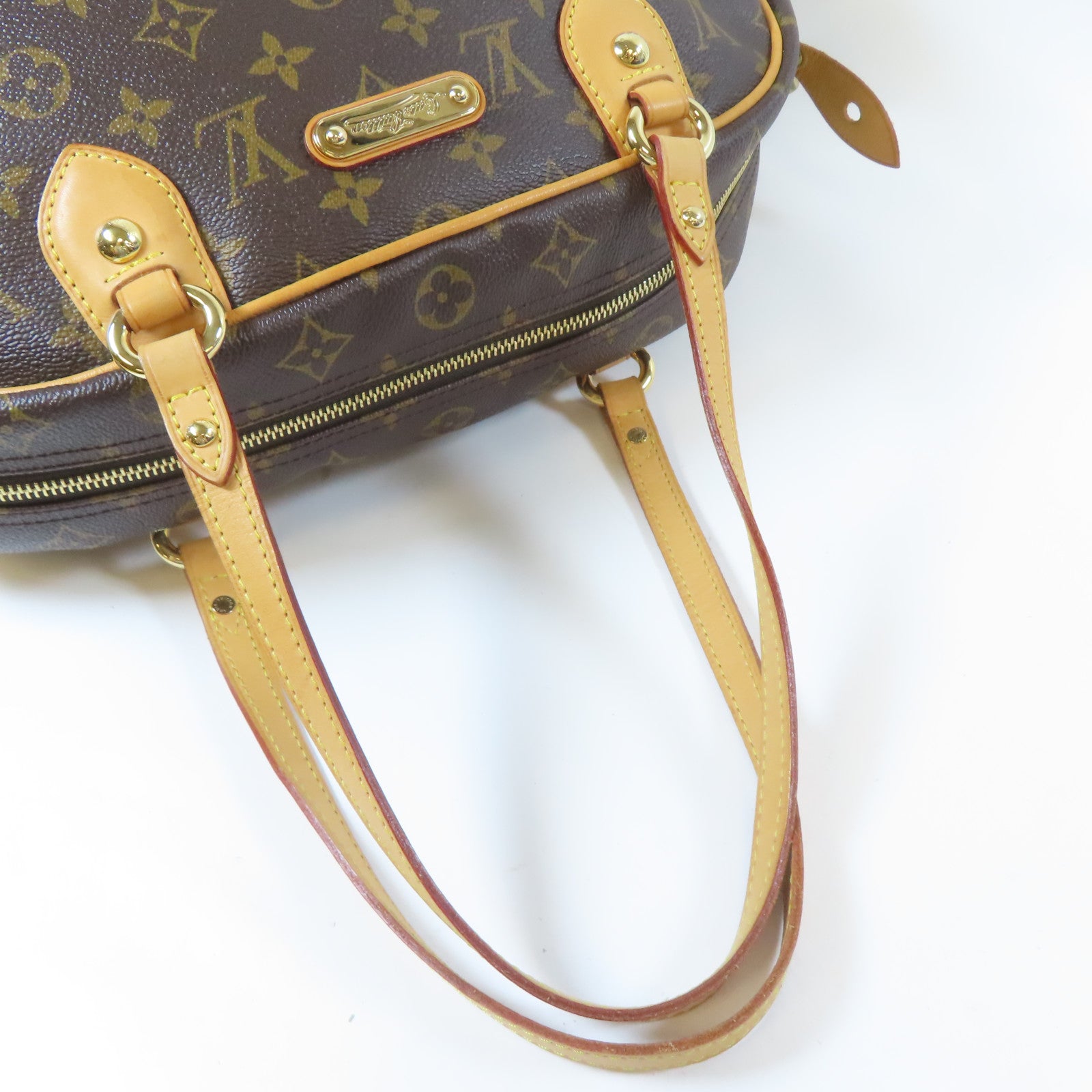 LOUIS VUITTON Monogram Montorgueil GM金扣肩背袋啡色