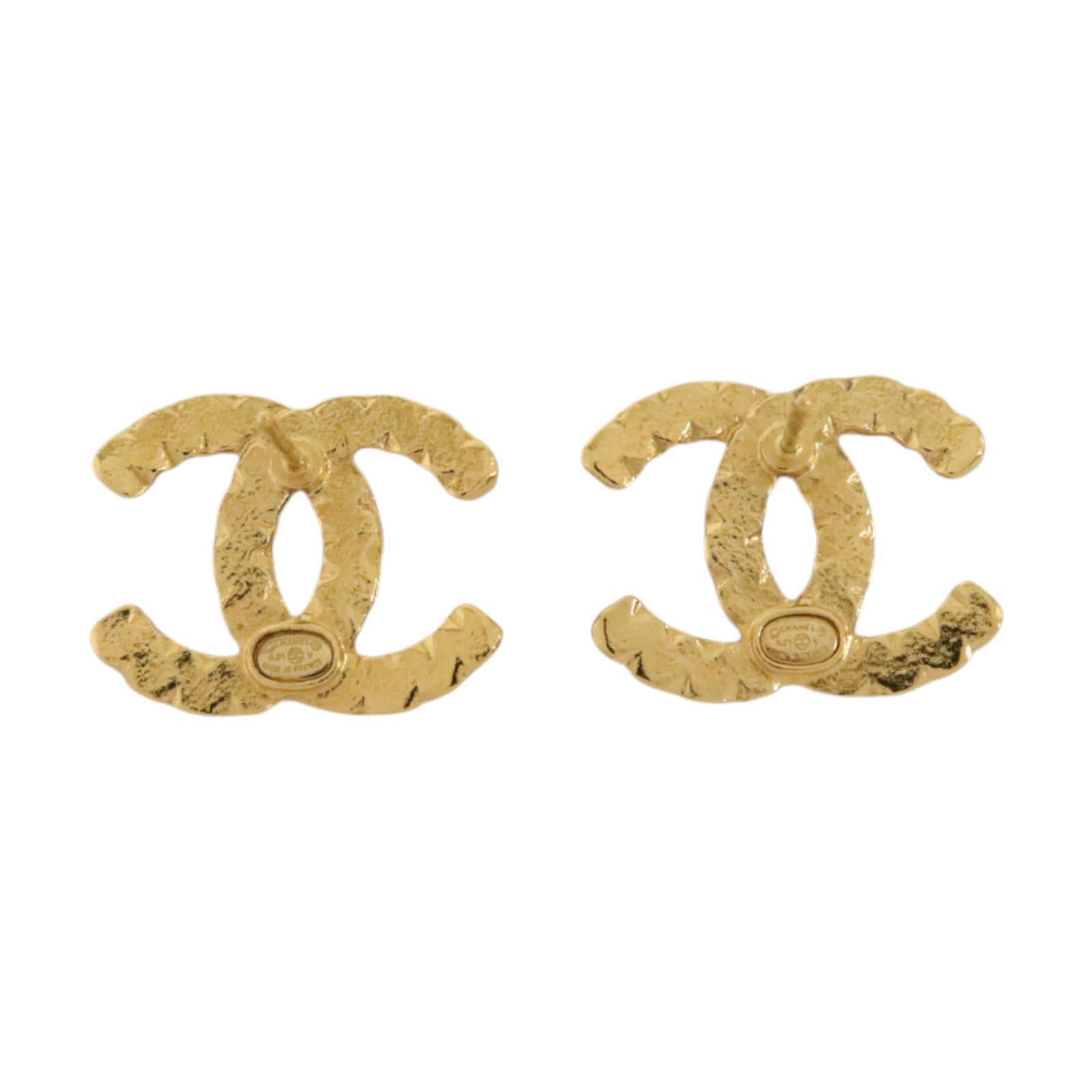 CHANEL 金屬CC Earrings金扣耳環