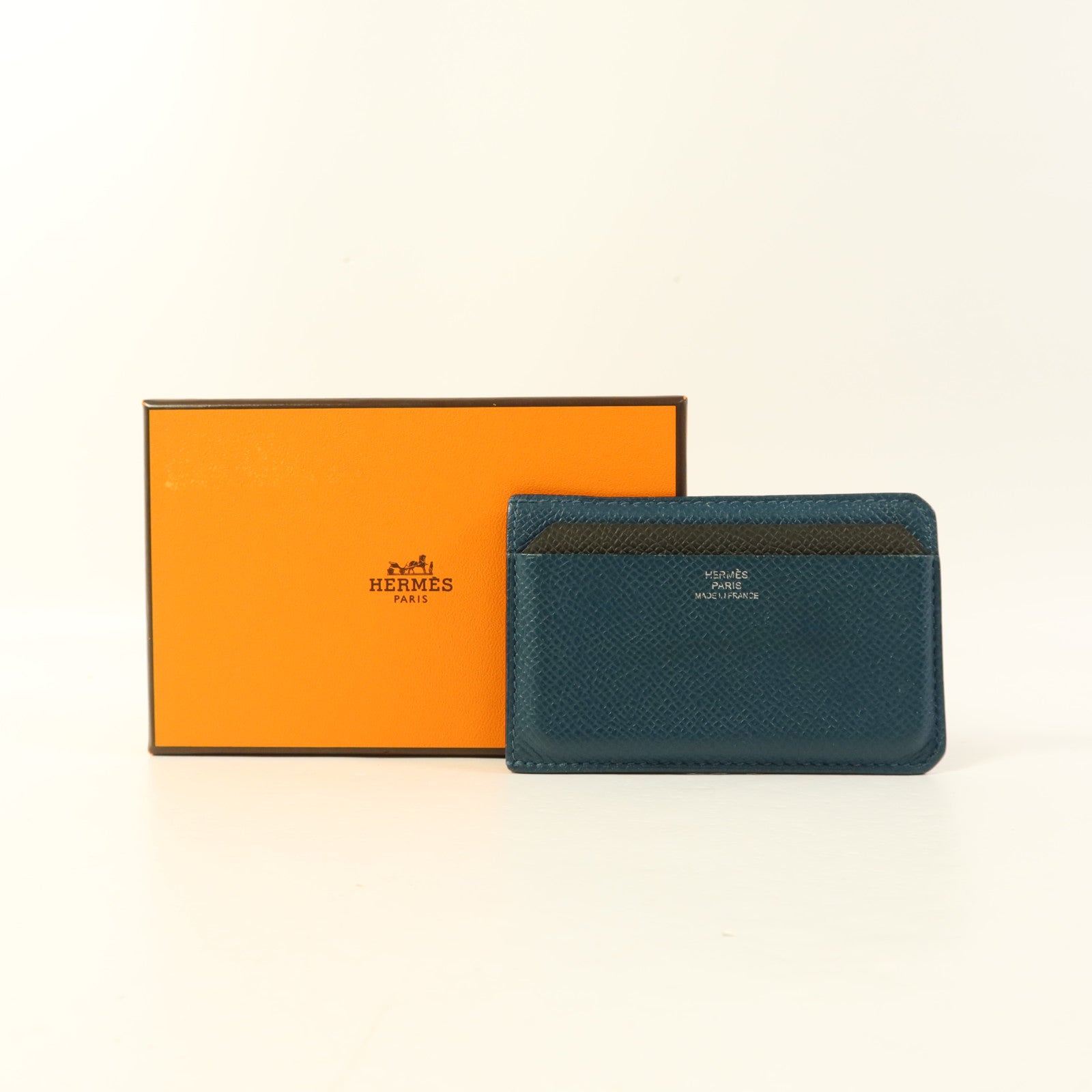 HERMES Epsom皮革Card Case卡片套Vert Cypres