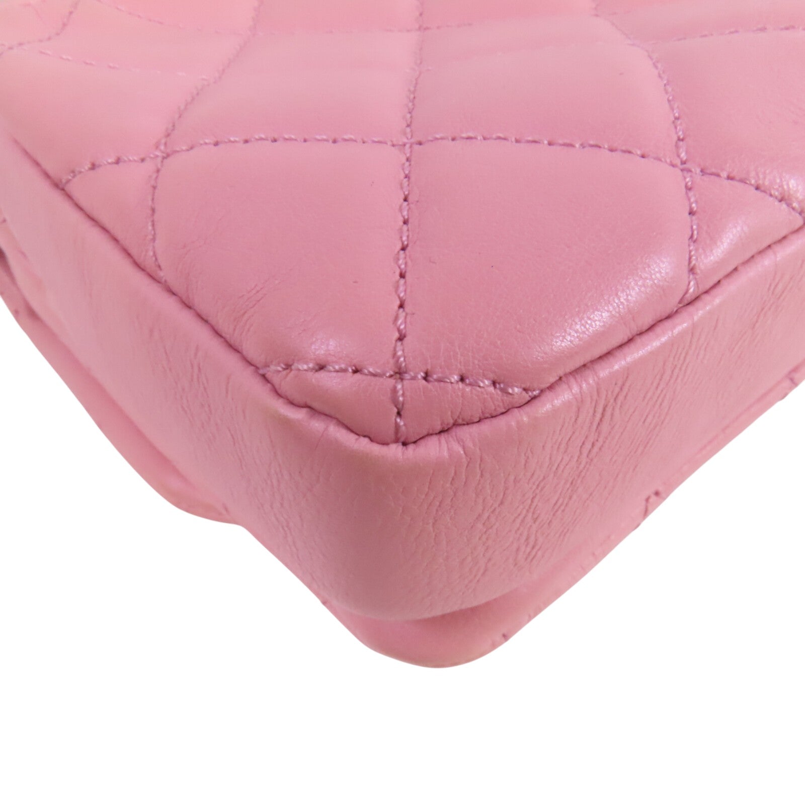 CHANEL 牛皮皮革Chain Shoulder金扣鏈帶肩背袋