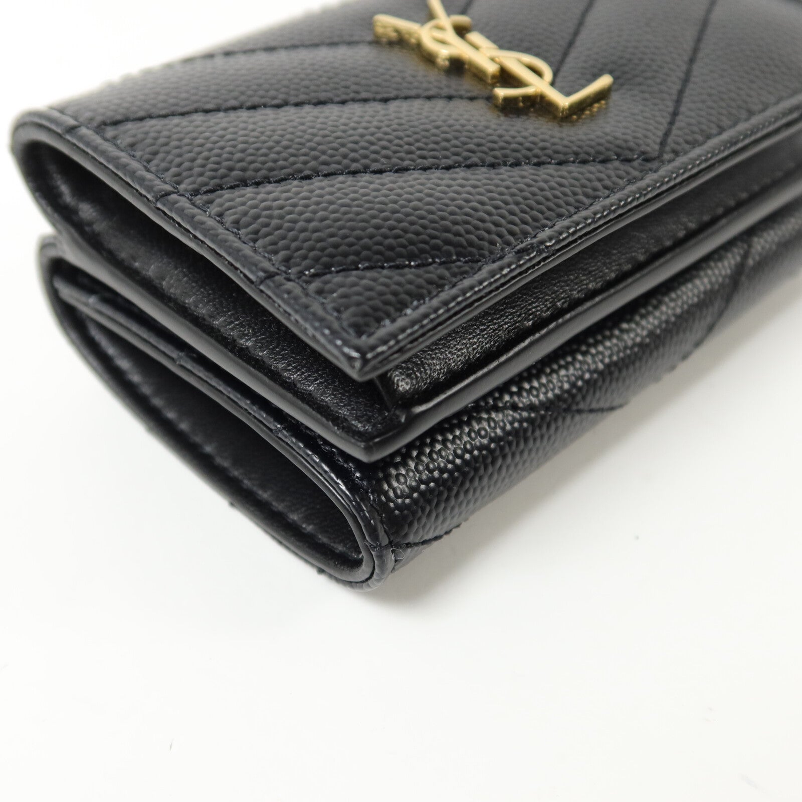 SAINT LAURENT 牛皮皮革Cassandre Matelasse Origami Tiny Wallet錢包