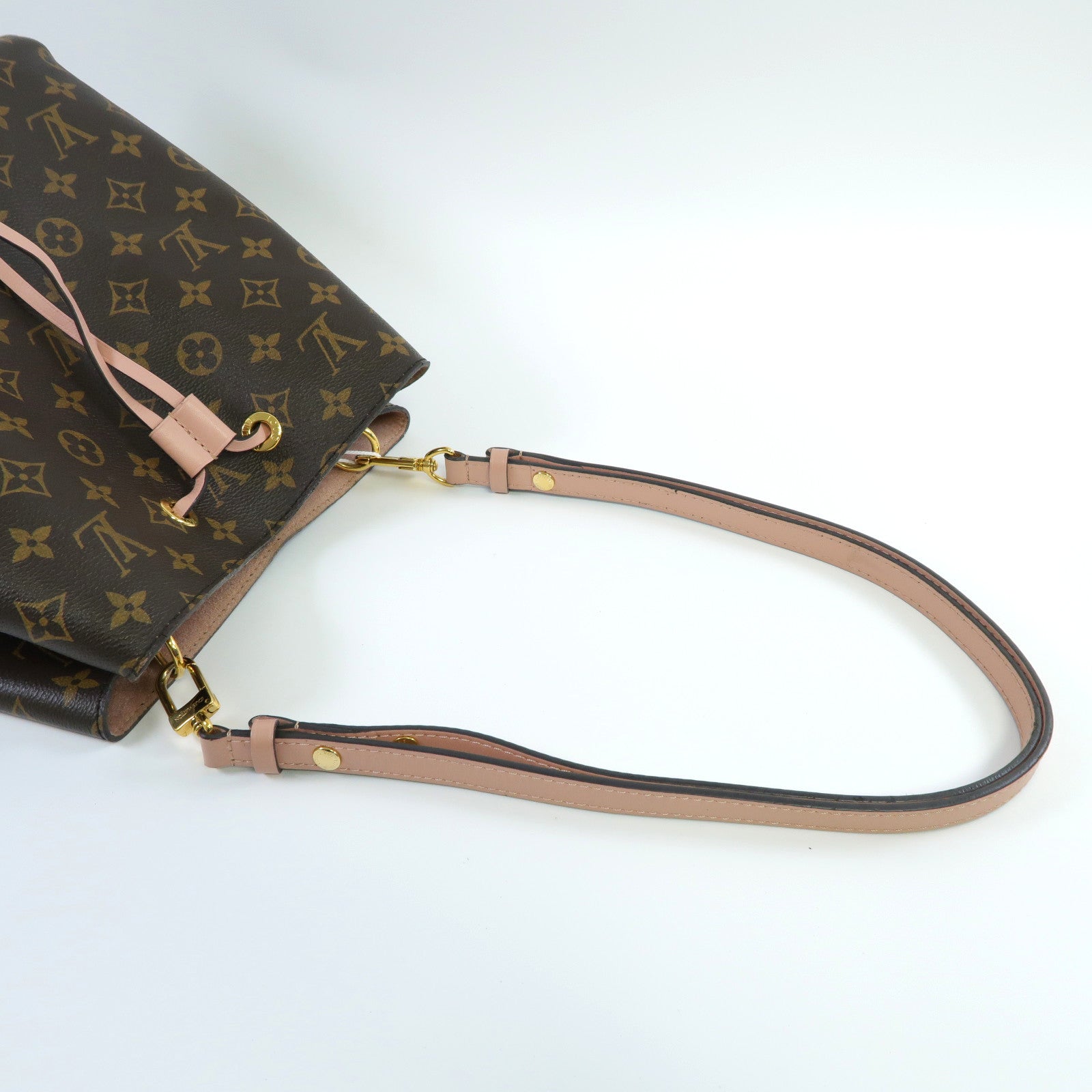 LOUIS VUITTON 【激減優惠】Monogram NeoNoe MM金扣肩背袋啡色/粉紅色