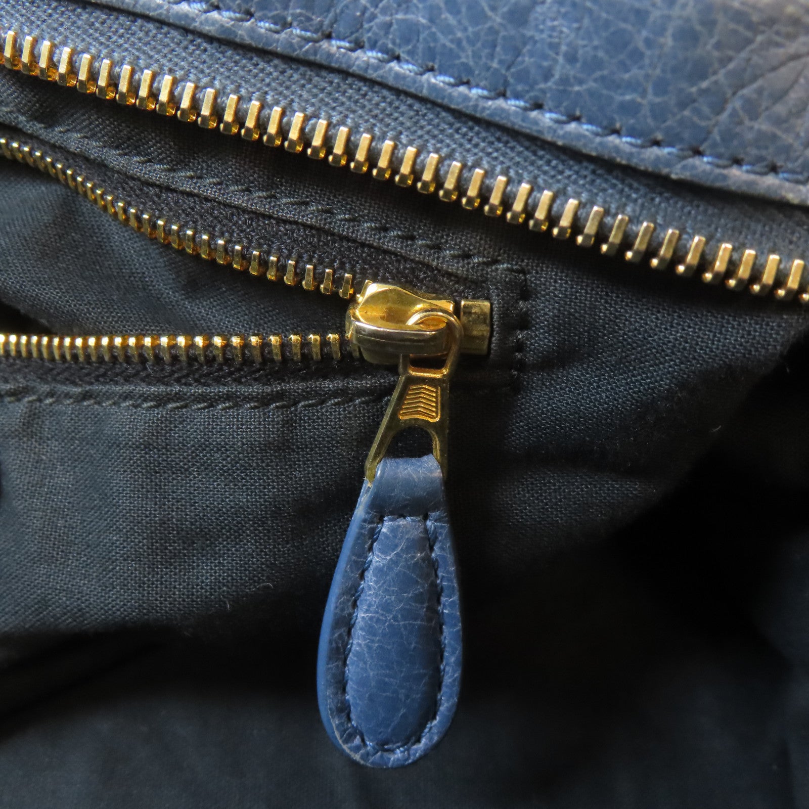 BALENCIAGA 牛皮皮革Part Time金扣手挽肩背兩用袋藍色