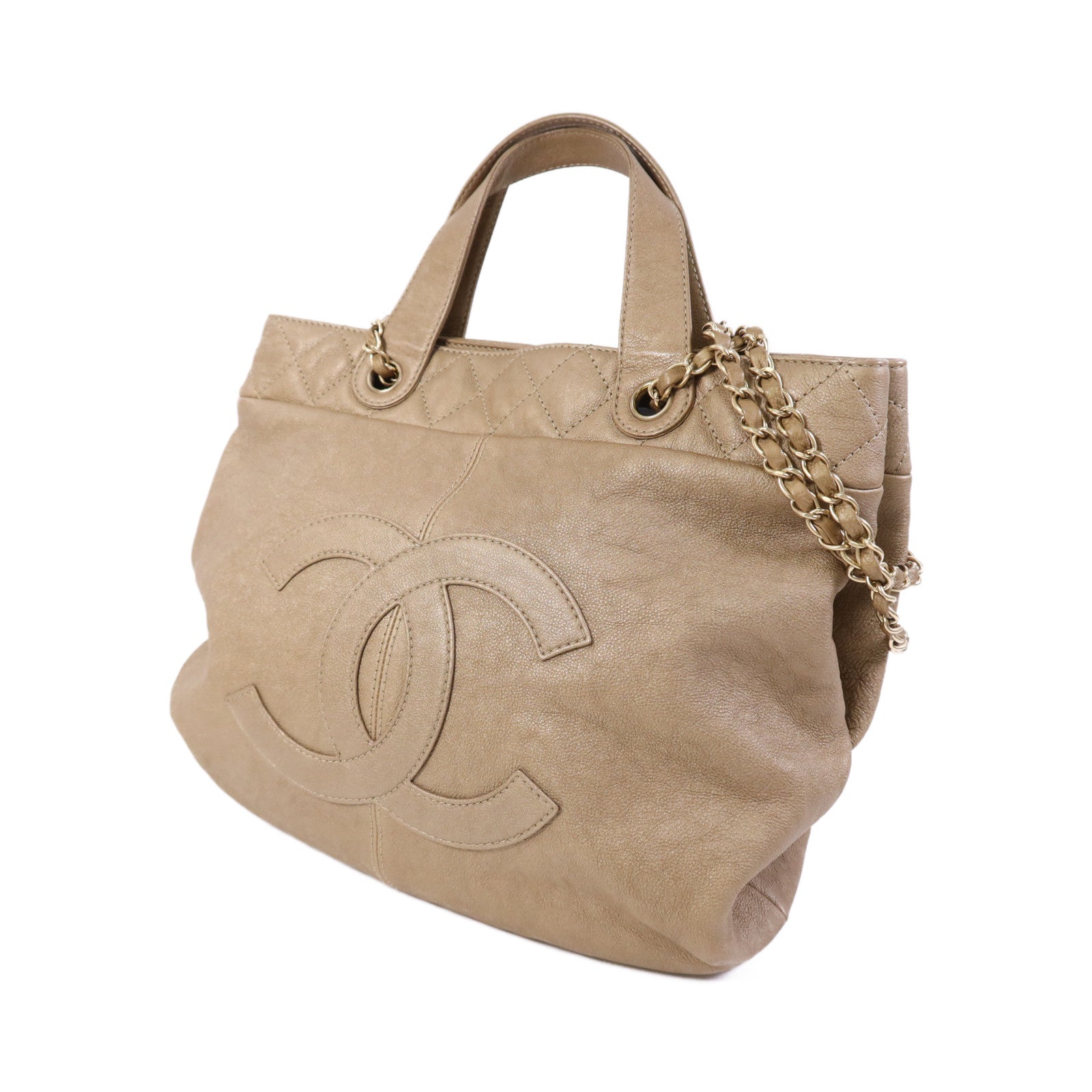 CHANEL 牛皮皮革2 Way Shoulder Bag金扣鏈帶肩背袋