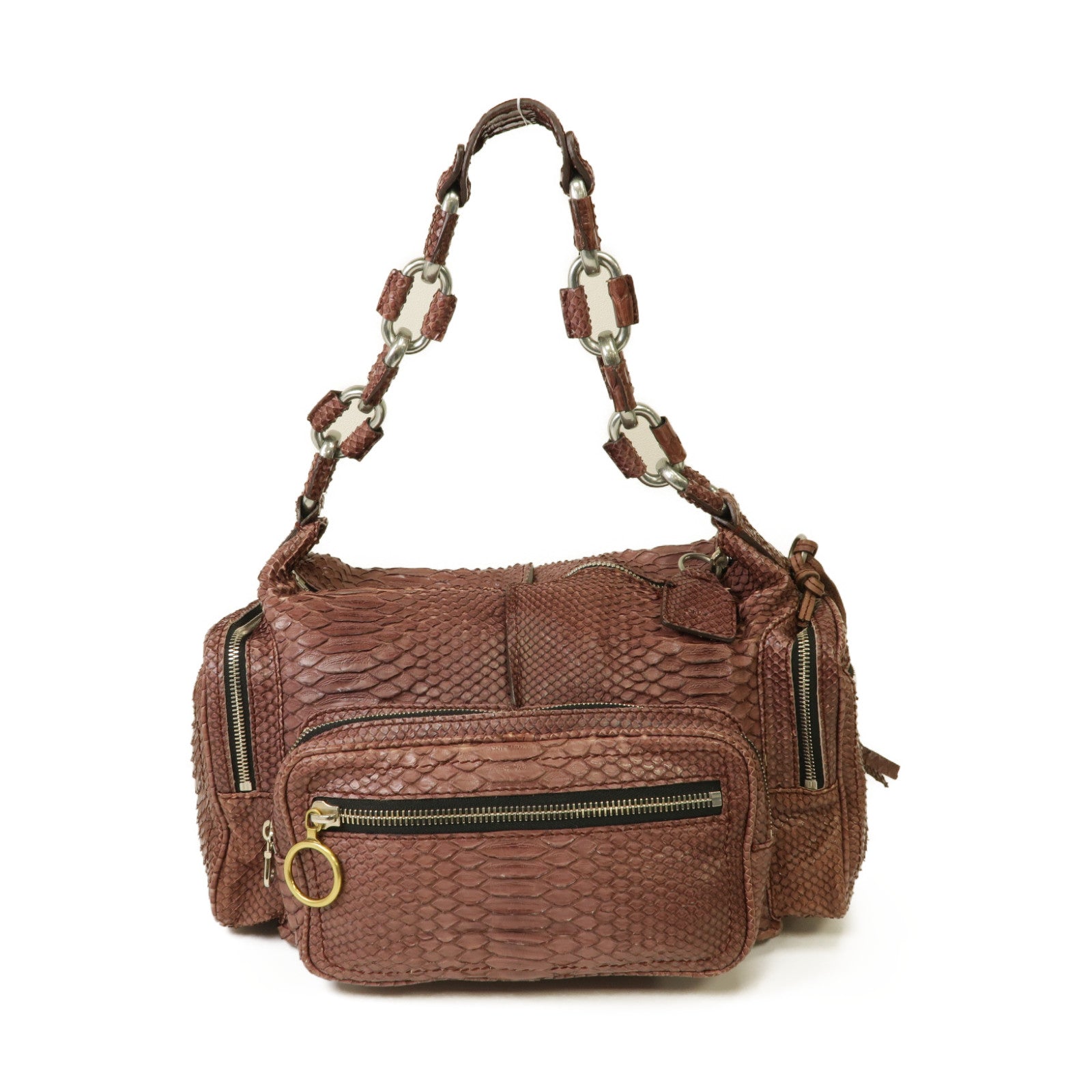 Chloe 【激減優惠】蛇皮皮革Shoulder Bag金扣肩背袋紅色