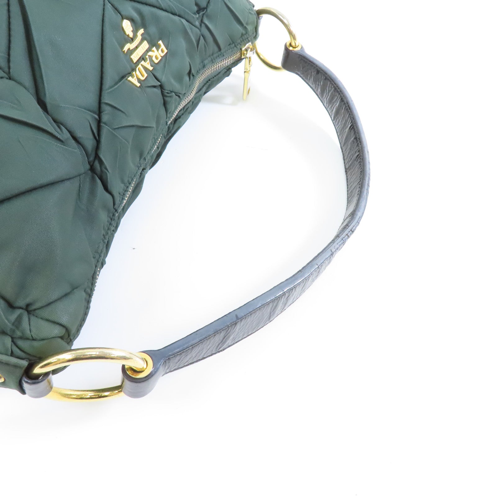 PRADA 尼龍Shoulder Bag金扣肩背袋綠色