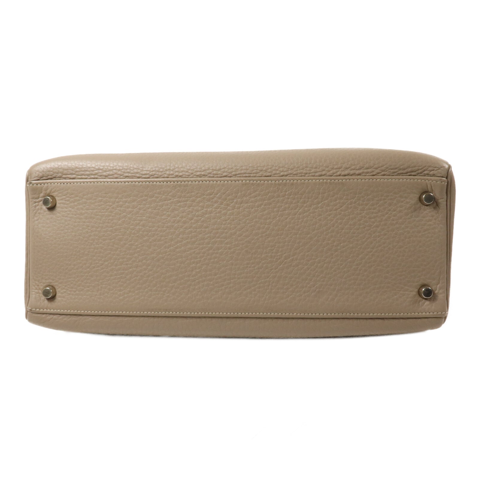 HERMES Clemence皮革Kelly 35手挽肩背兩用袋Gris Tourterelle