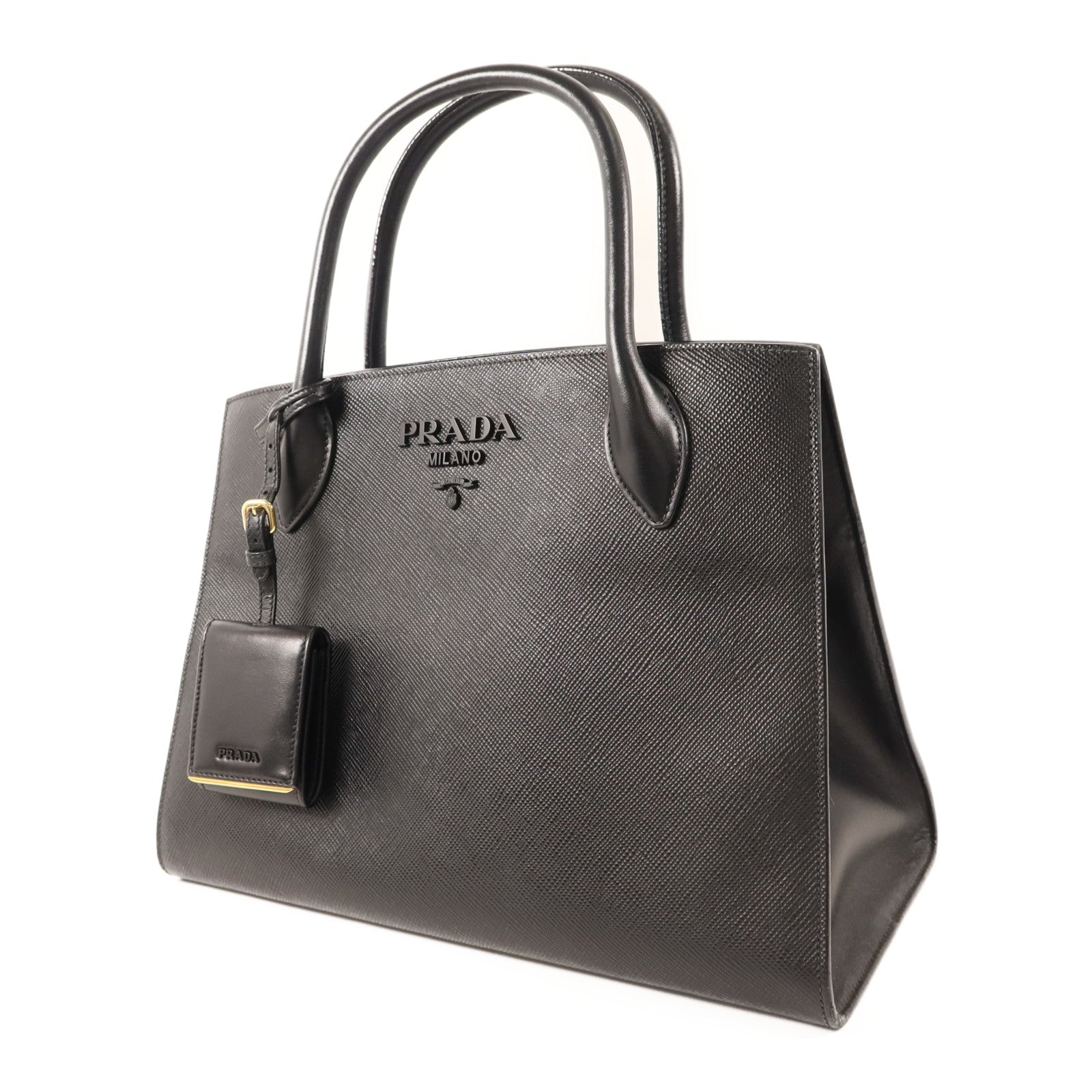 PRADA 牛皮皮革2 Way Shoulder金扣手挽肩背兩用袋