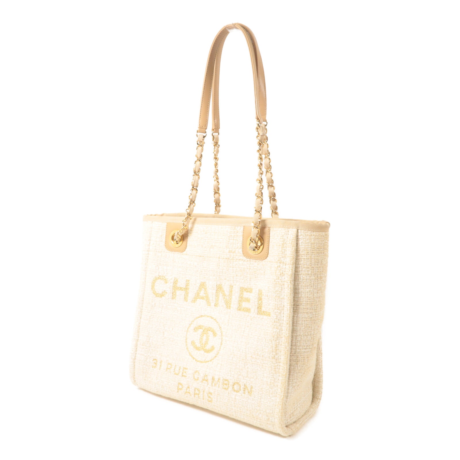 CHANEL 帆布Deauville Tote手挽袋