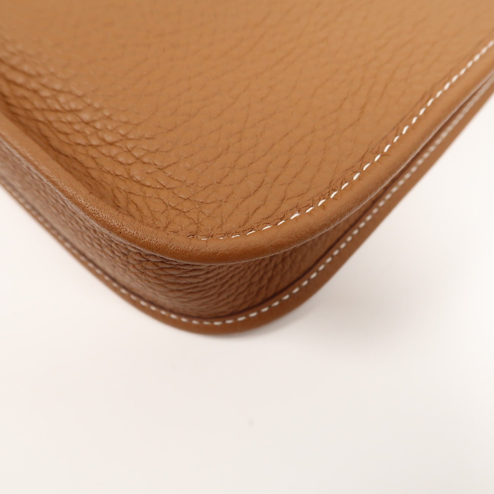 HERMES Clemence皮革Evelyne TPM銀扣肩背袋Gold/啡色