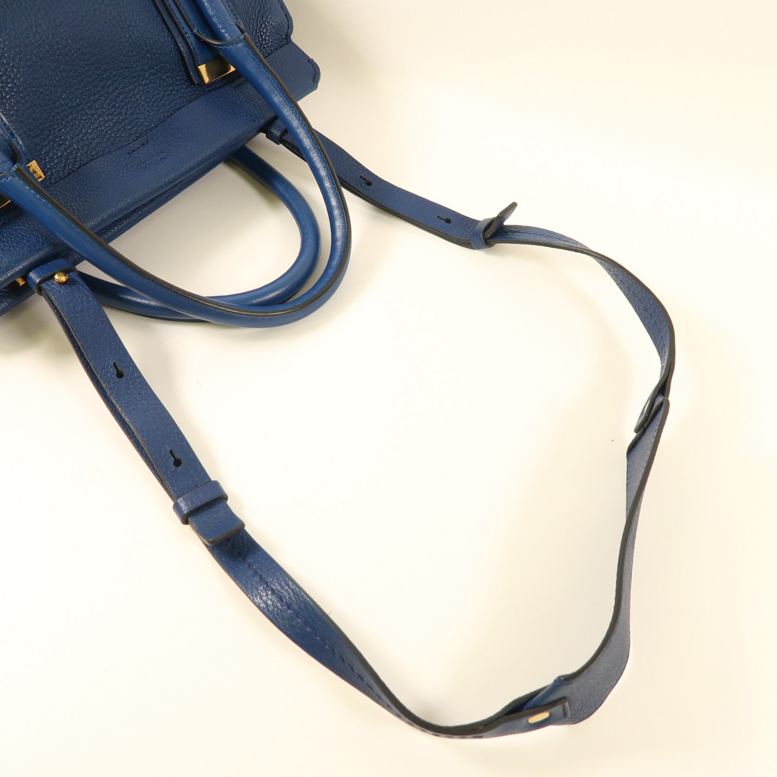 Chloe GHW 2 Way Shoulder Bag 3S1186 Calfskin Leather Blue