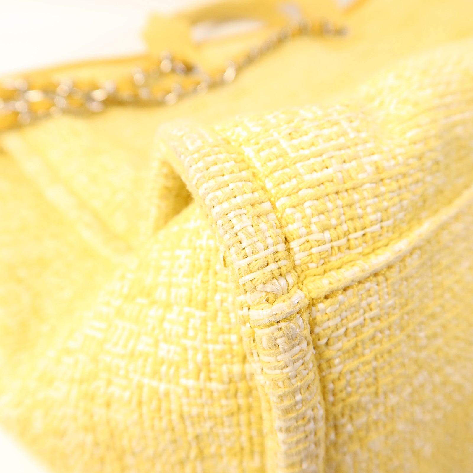 CHANEL 帆布Deauville Tote Bag銀扣手挽肩背兩用袋