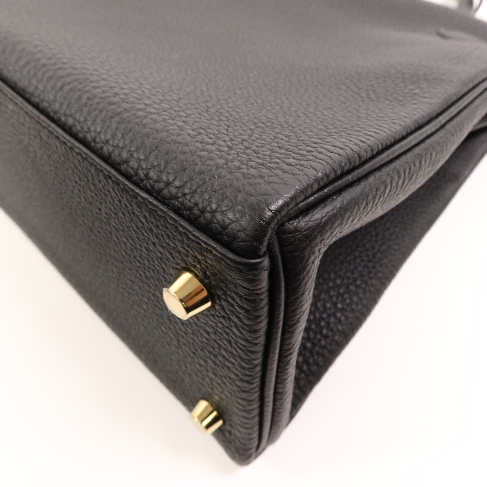 HERMES Togo/Croco皮革Kelly 32手挽肩背兩用袋Noir