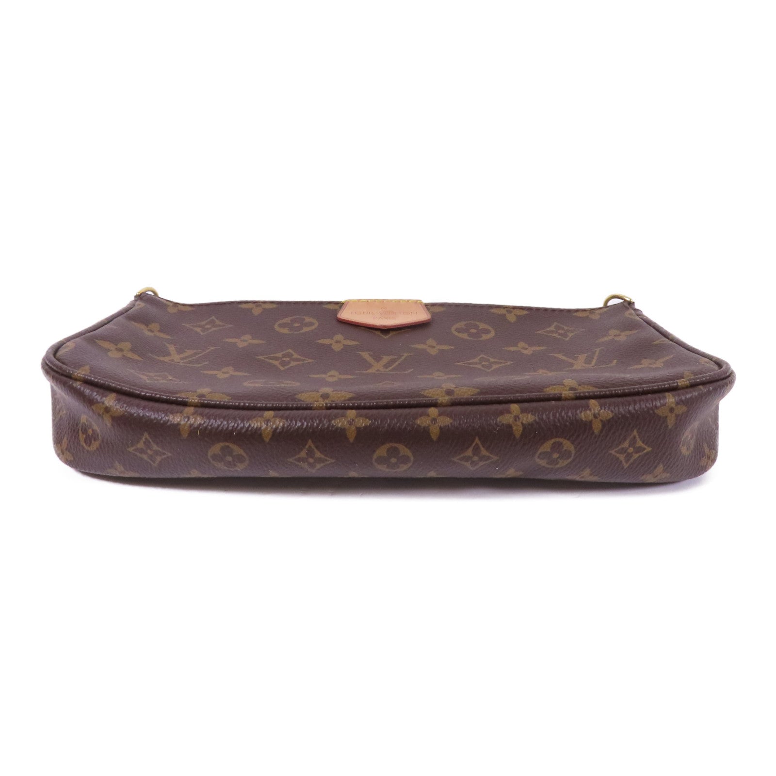 LOUIS VUITTON Monogram Multi Pochette Accessoires金扣手挽肩背兩用袋棕色