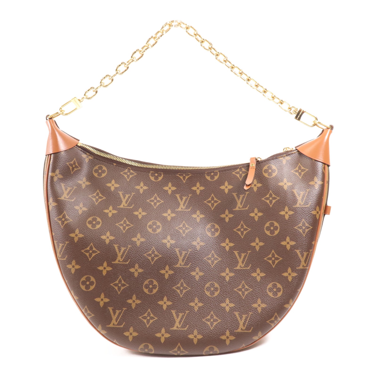 LOUIS VUITTON Monogram Reverse Loop Hobo金扣手挽肩背兩用袋