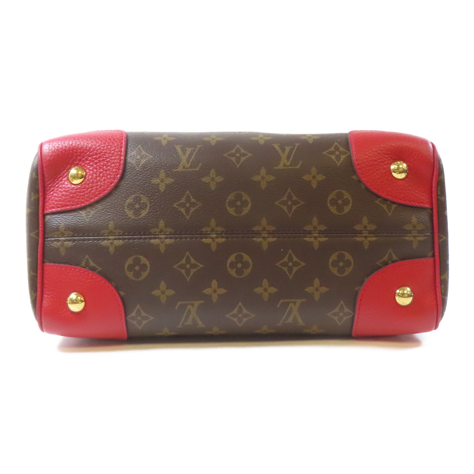 LOUIS VUITTON Monogram Retiro PM金扣手挽肩背兩用袋啡色/紅色