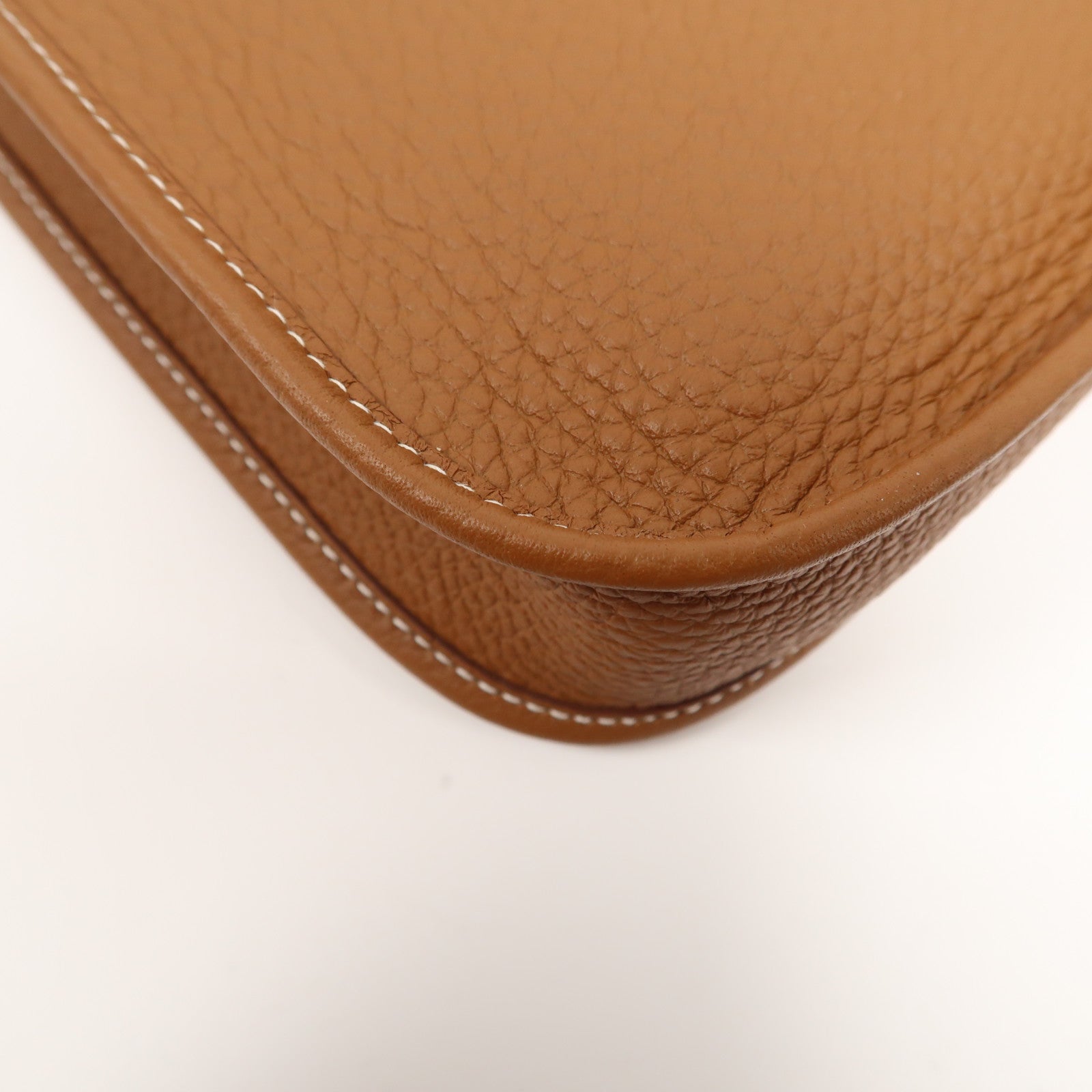 HERMES Clemence皮革Evelyne TPM銀扣肩背袋Gold/啡色