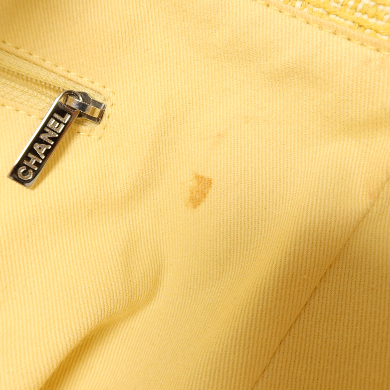 CHANEL 帆布Deauville Tote Bag銀扣手挽肩背兩用袋