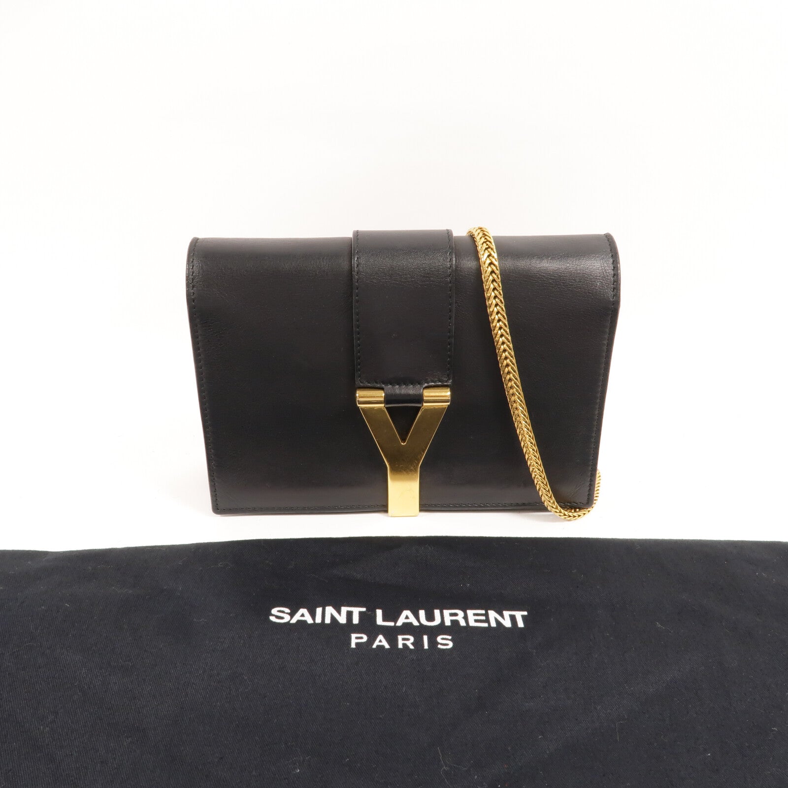 YVES SAINT LAURENT 牛皮皮革Chain Bag鏈帶肩背袋