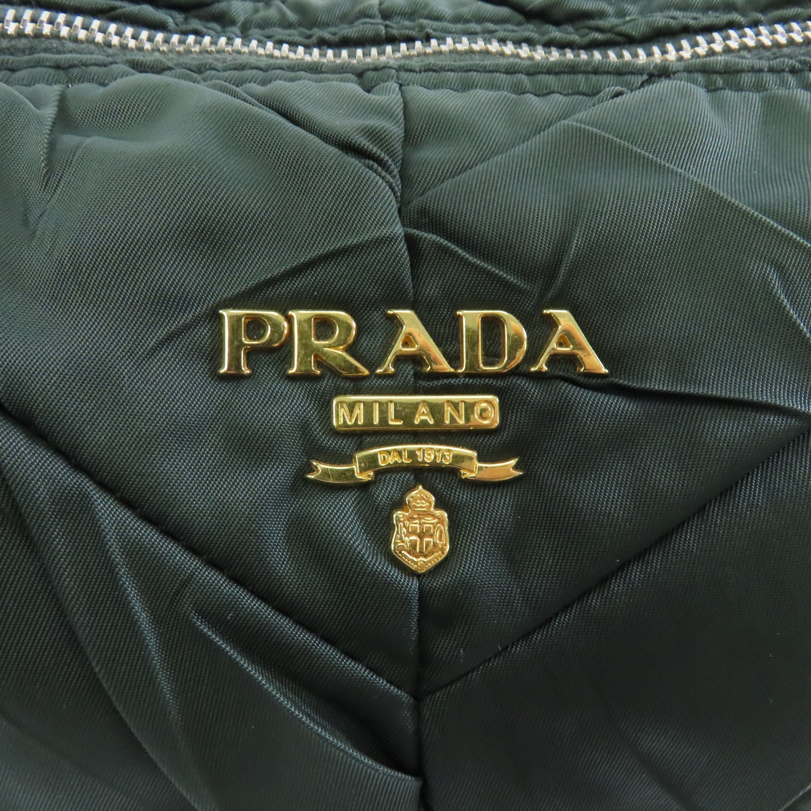 PRADA 尼龍Shoulder Bag金扣肩背袋綠色
