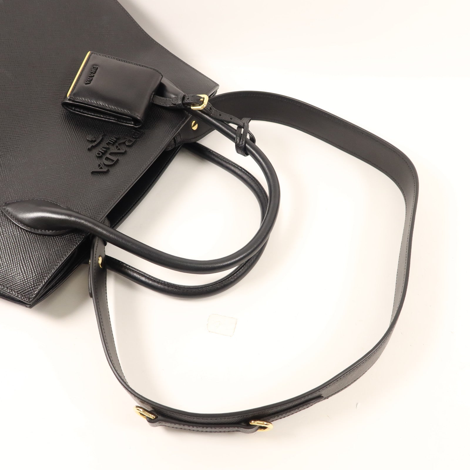 PRADA 牛皮皮革2 Way Shoulder金扣手挽肩背兩用袋