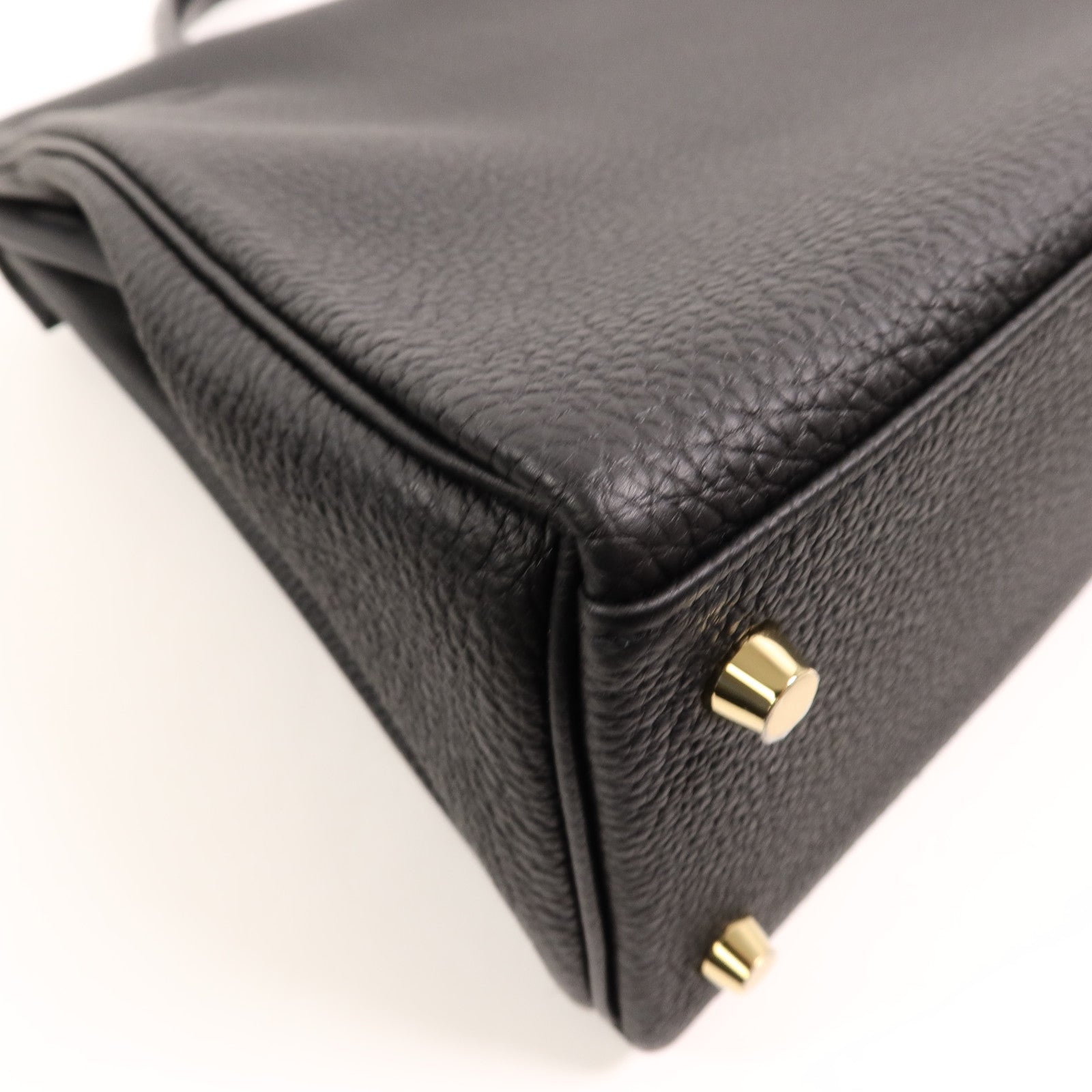 HERMES Togo/Croco皮革Kelly 32手挽肩背兩用袋Noir