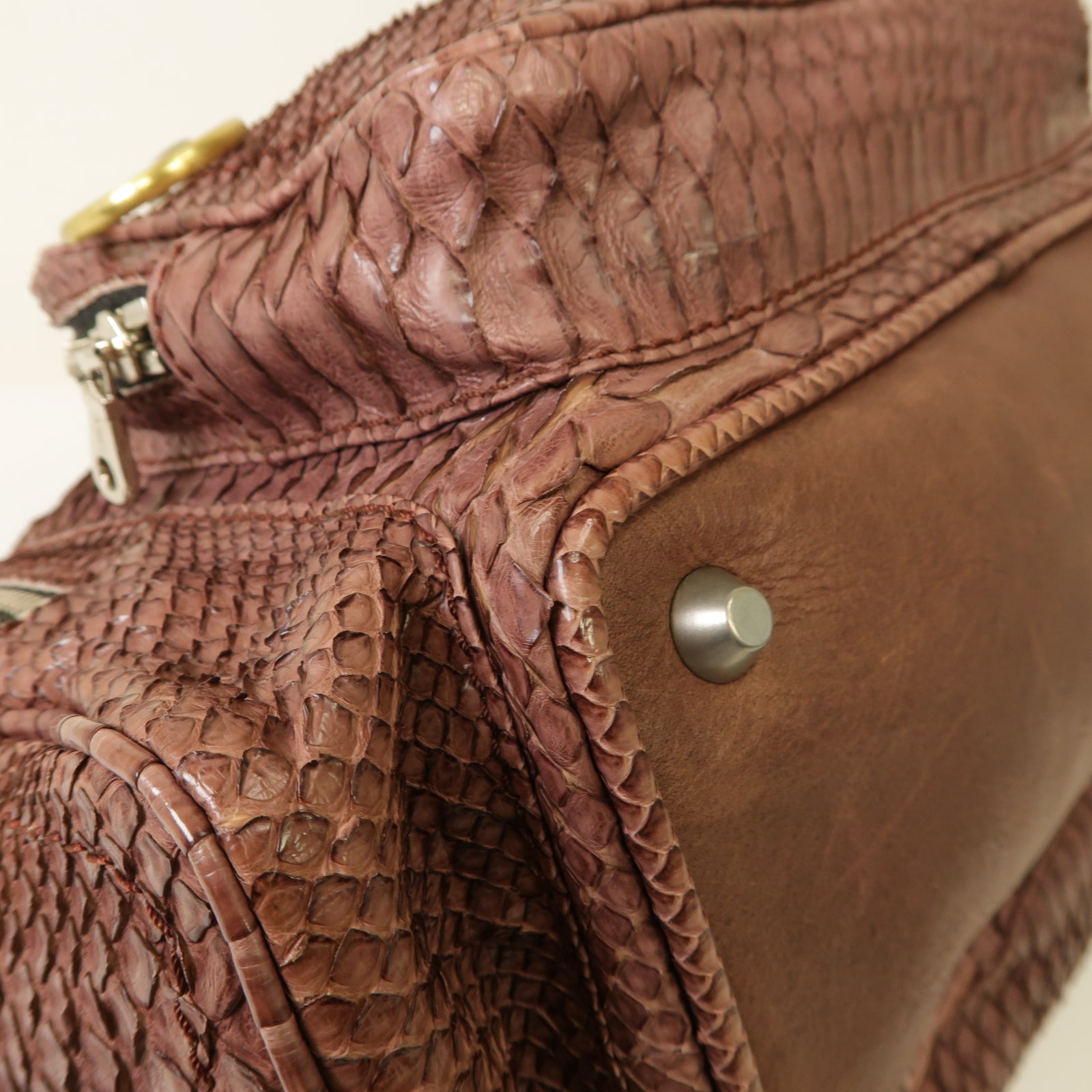 Chloe 【激減優惠】蛇皮皮革Shoulder Bag金扣肩背袋紅色