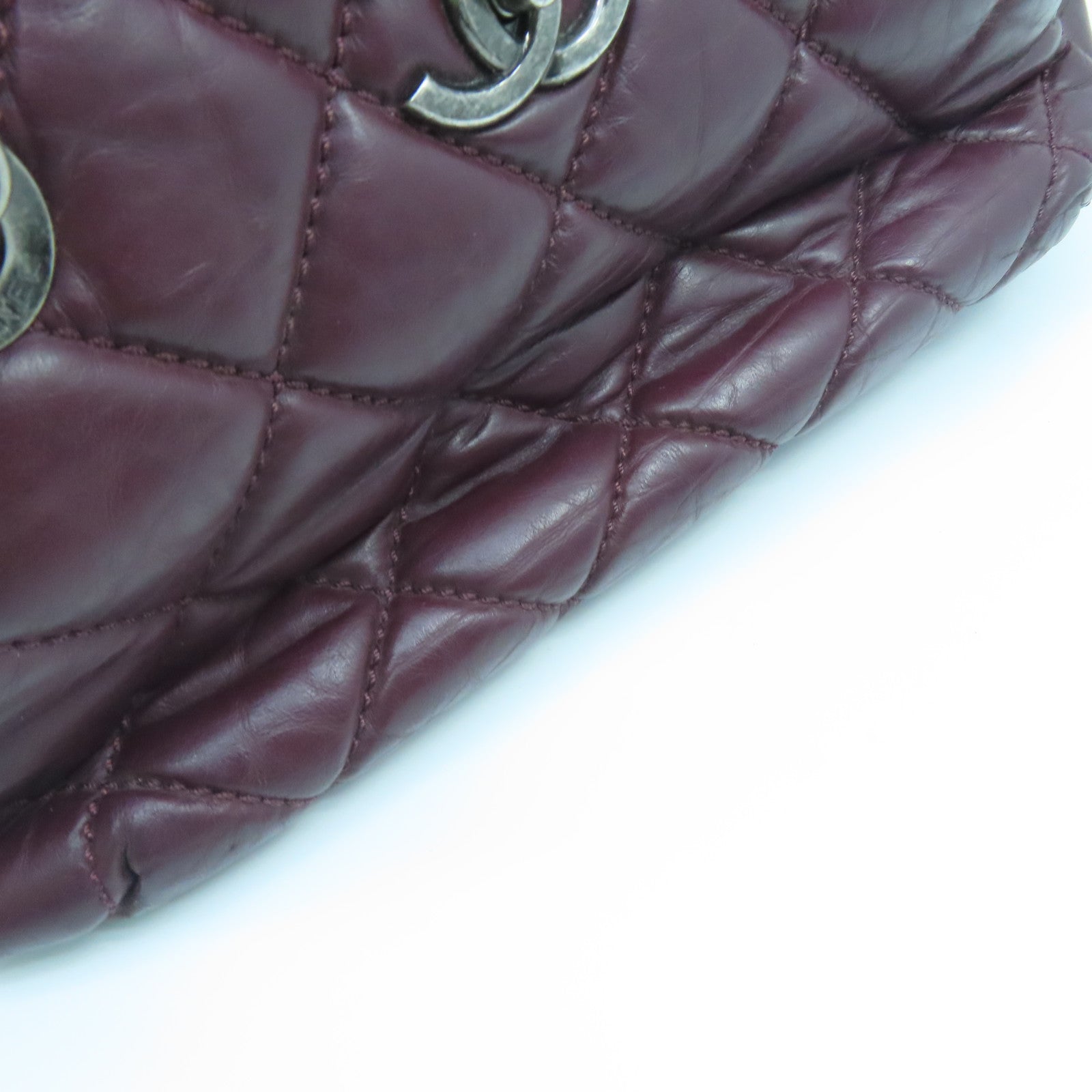 CHANEL 【激減優惠】菱格牛皮皮革Chain Shoulder Bag銀扣鏈帶肩背袋紅色