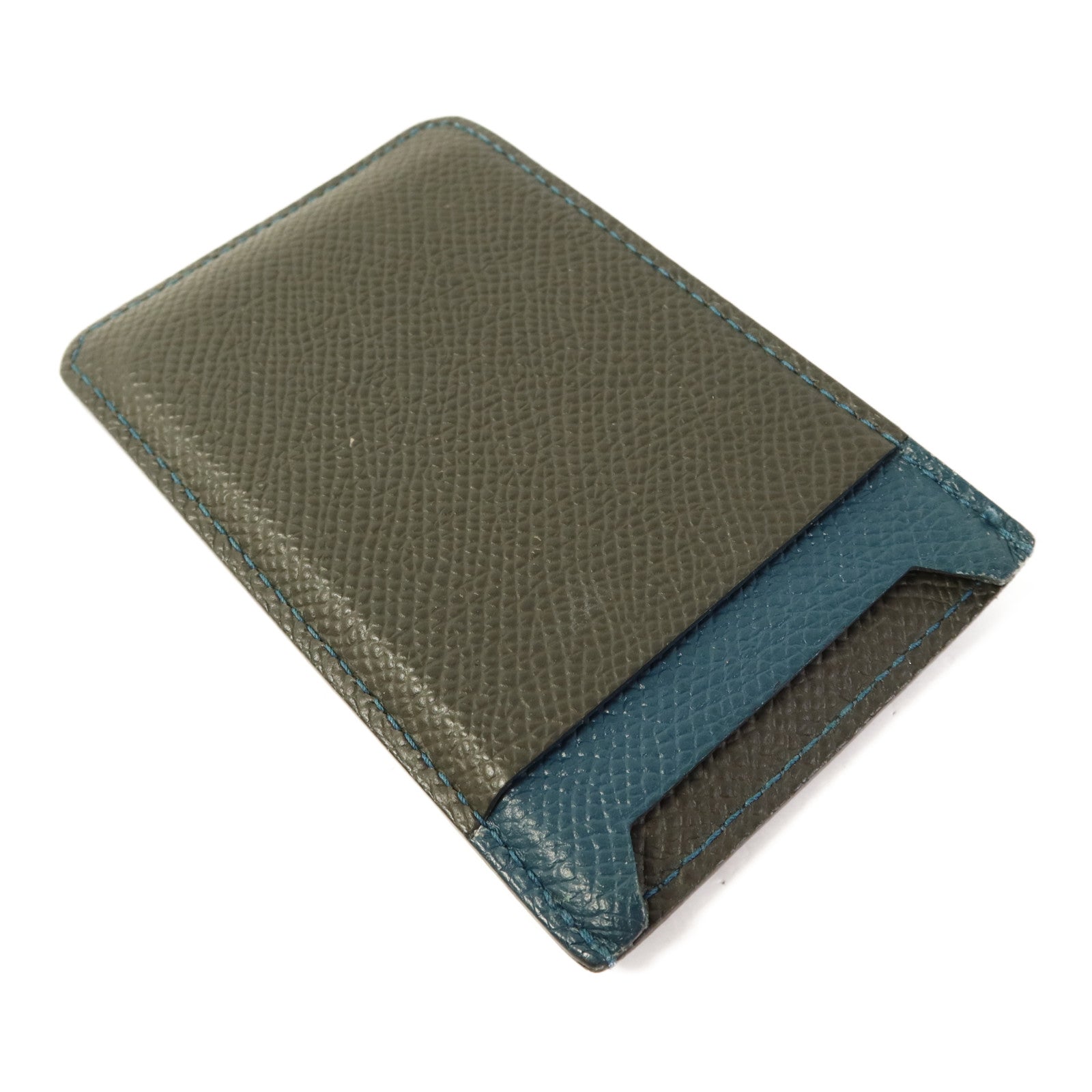 HERMES Epsom皮革Card Case卡片套Vert Cypres