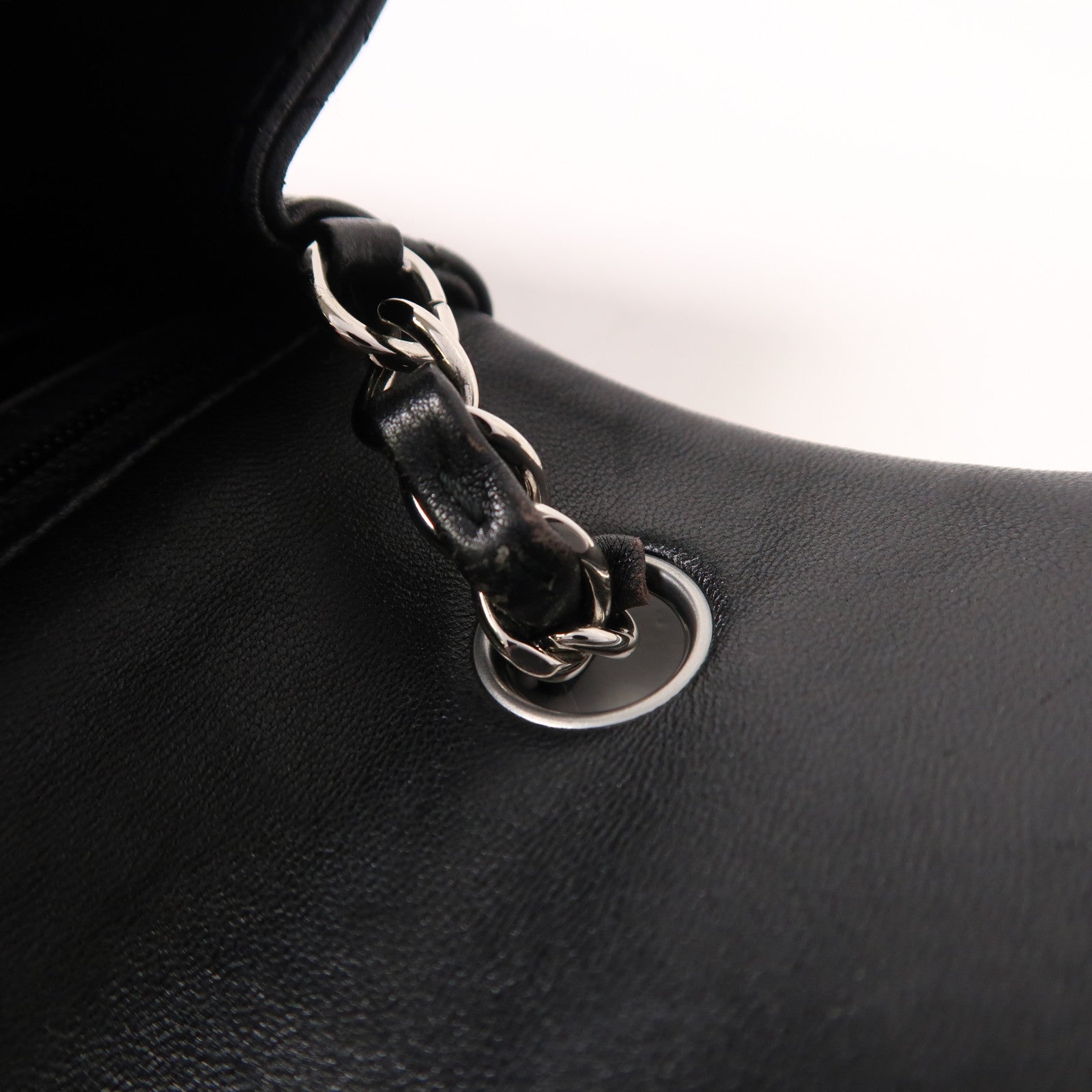 CHANEL 羊皮皮革Mini Classic 20銀扣鏈帶肩背袋